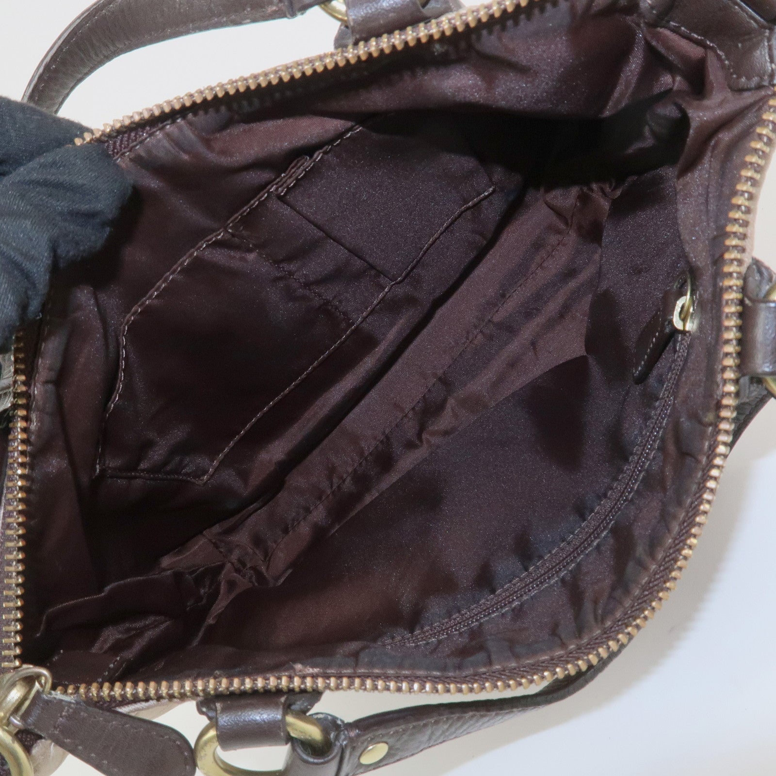 COACH Signature Set of 3 Silk Canvas Leather Hand Bag Pouch Pink