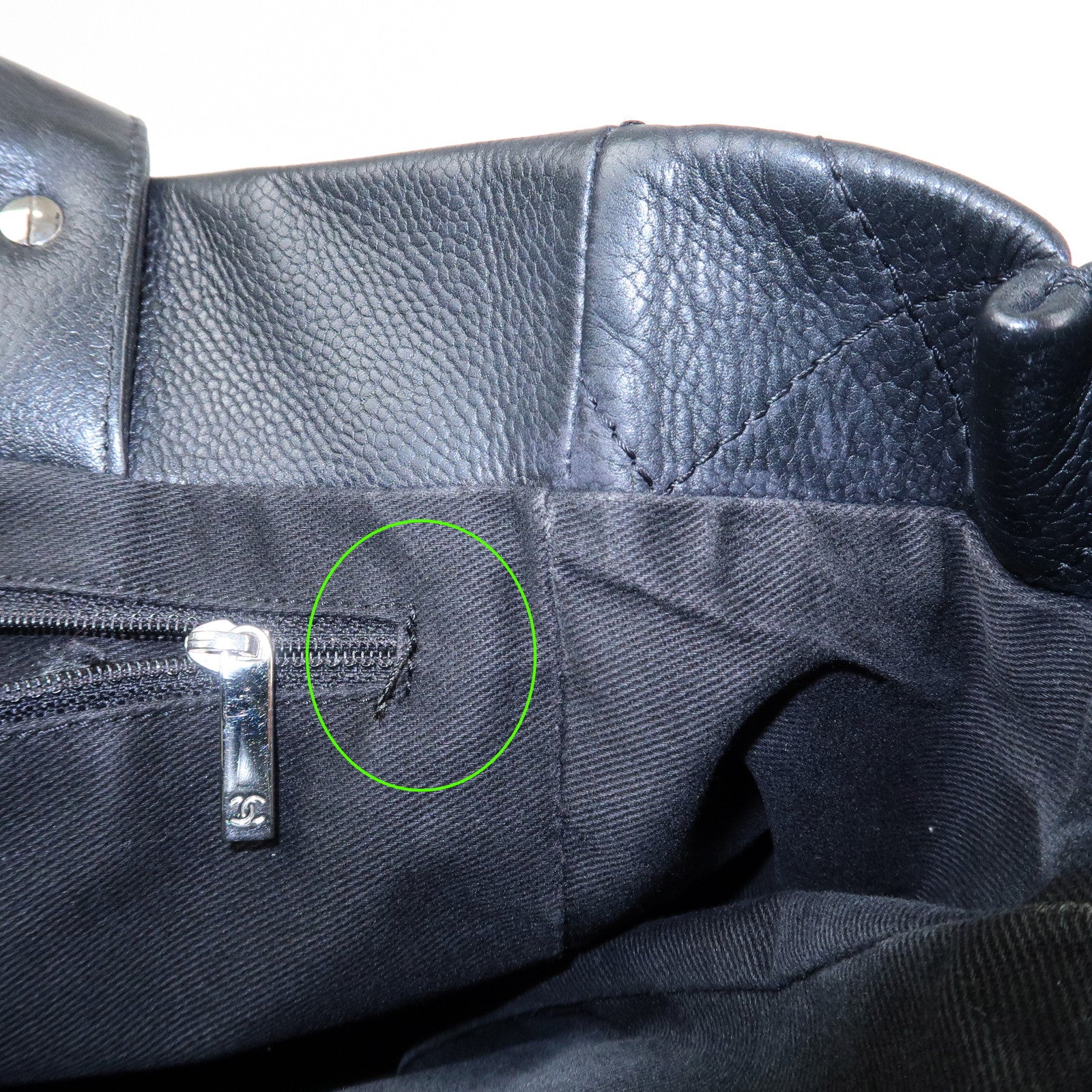 CHANEL COCO Mark Caviarskin Tote Bag Shoulder Bag Black A46566