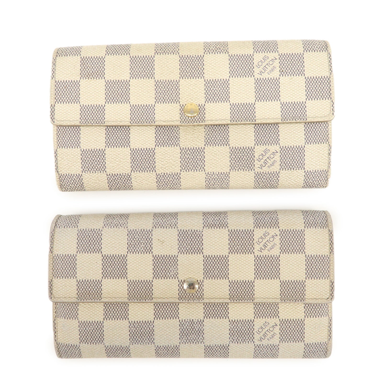 Louis Vuitton Set of 2 Damier Azur Portefeuille Sarah Wallet M61735 Used
