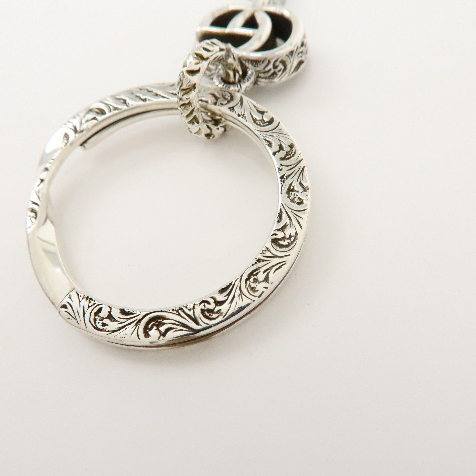 GUCCI Double G Key Motif Bag Charm Key Holder SV925 Silver