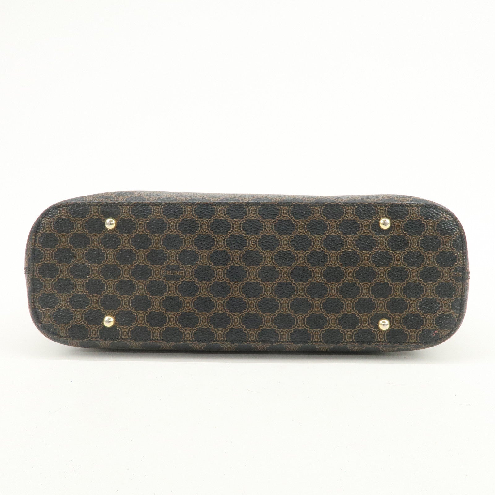 CELINE Macadam PVC Leather Shoulder Bag Hand Bag Black Brown