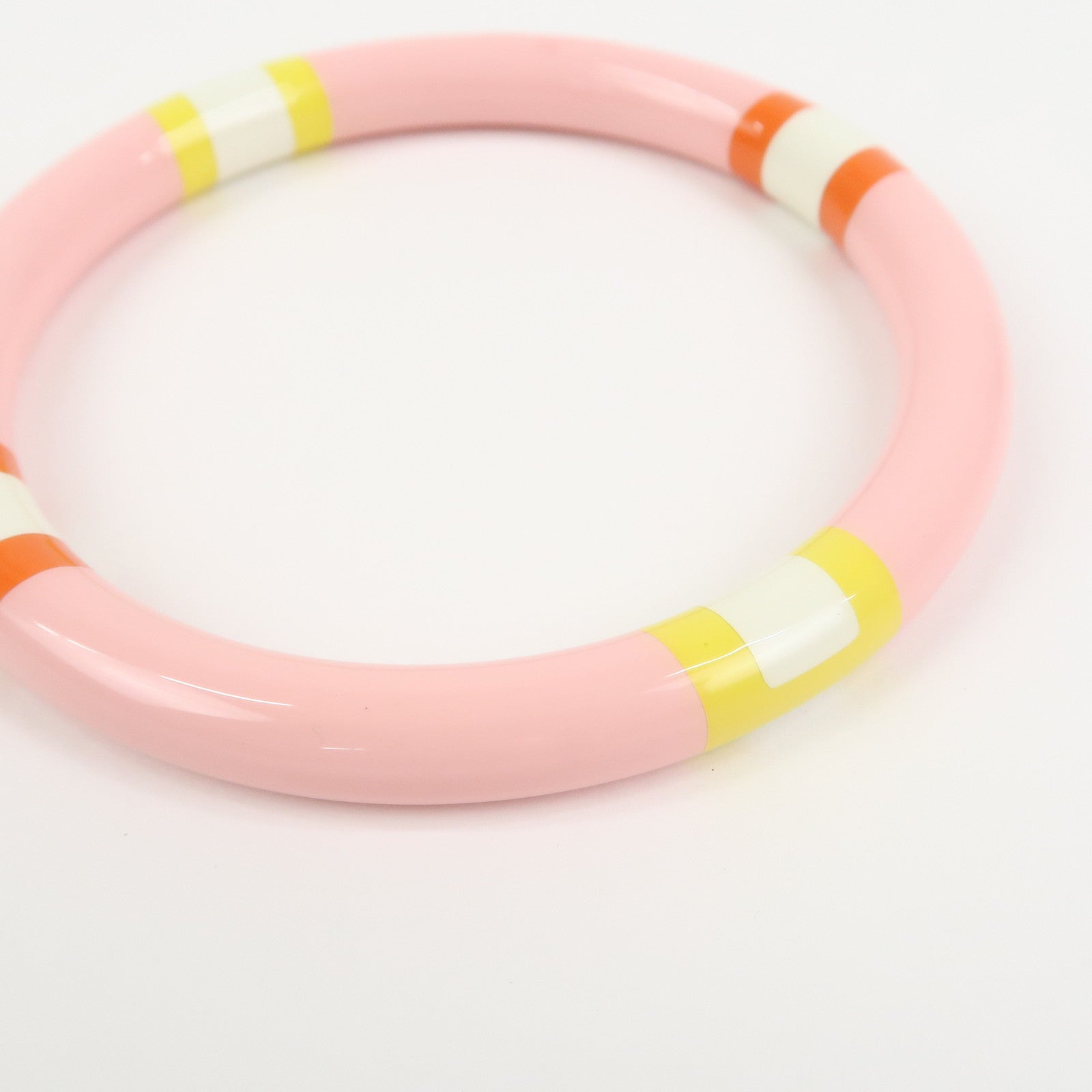 HERMES H Equipe PM Lacquered Wood Bracelet Bangle Pink