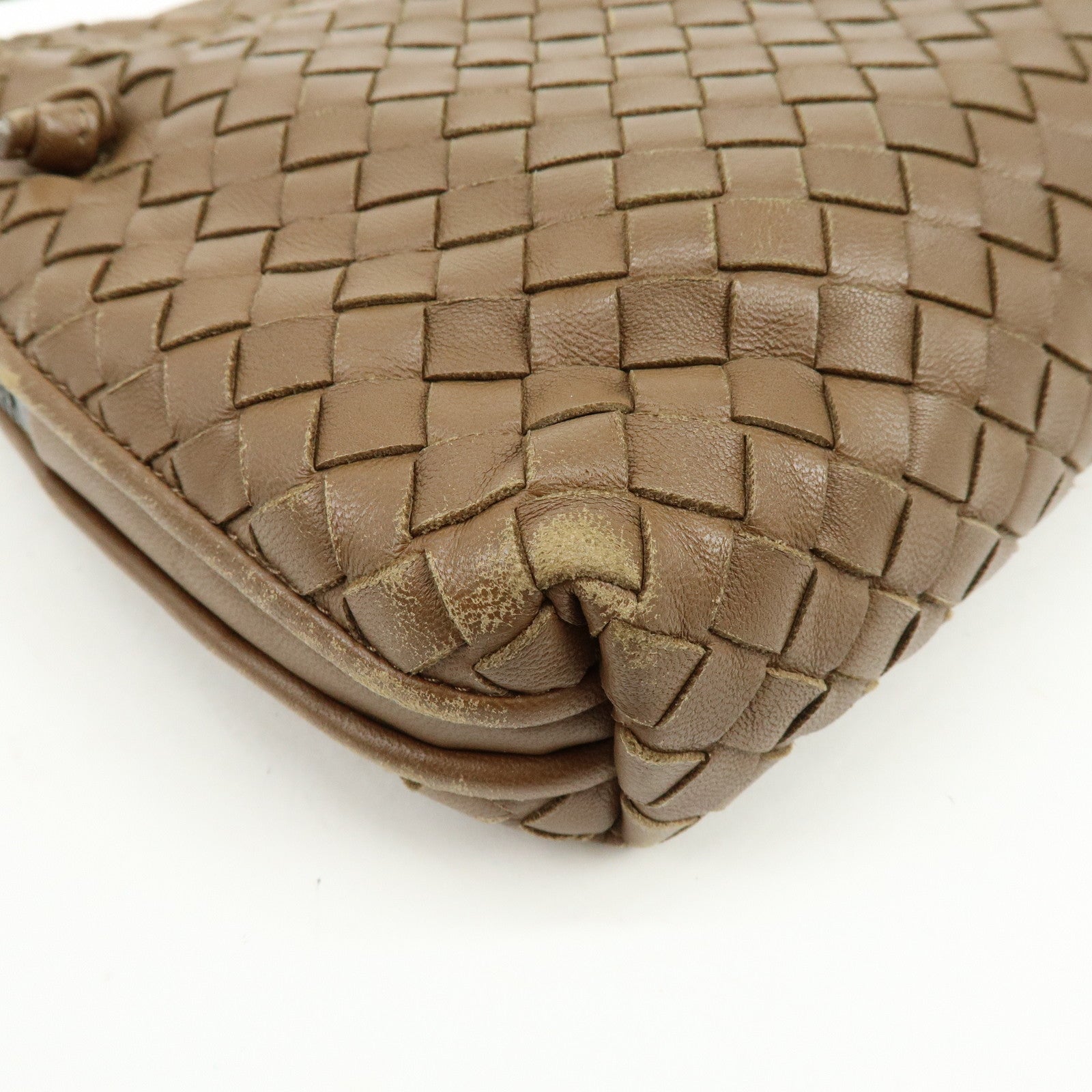 BOTTEGA VENETA Intrecciato Leather Shoulder Bag Brown 39270