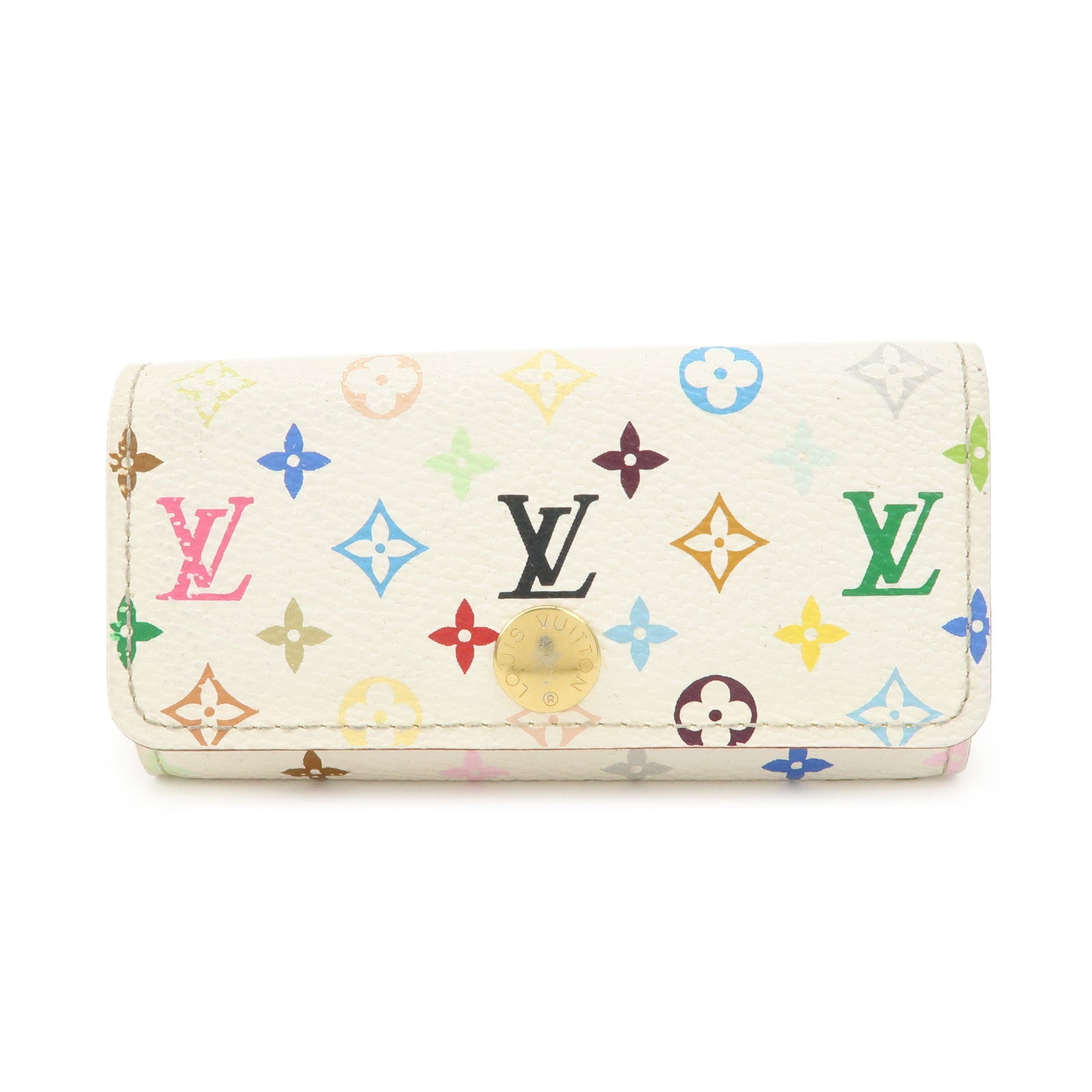Louis Vuitton Monogram Multicolor Multiclés 4 Key Case Blanc M60043 Used