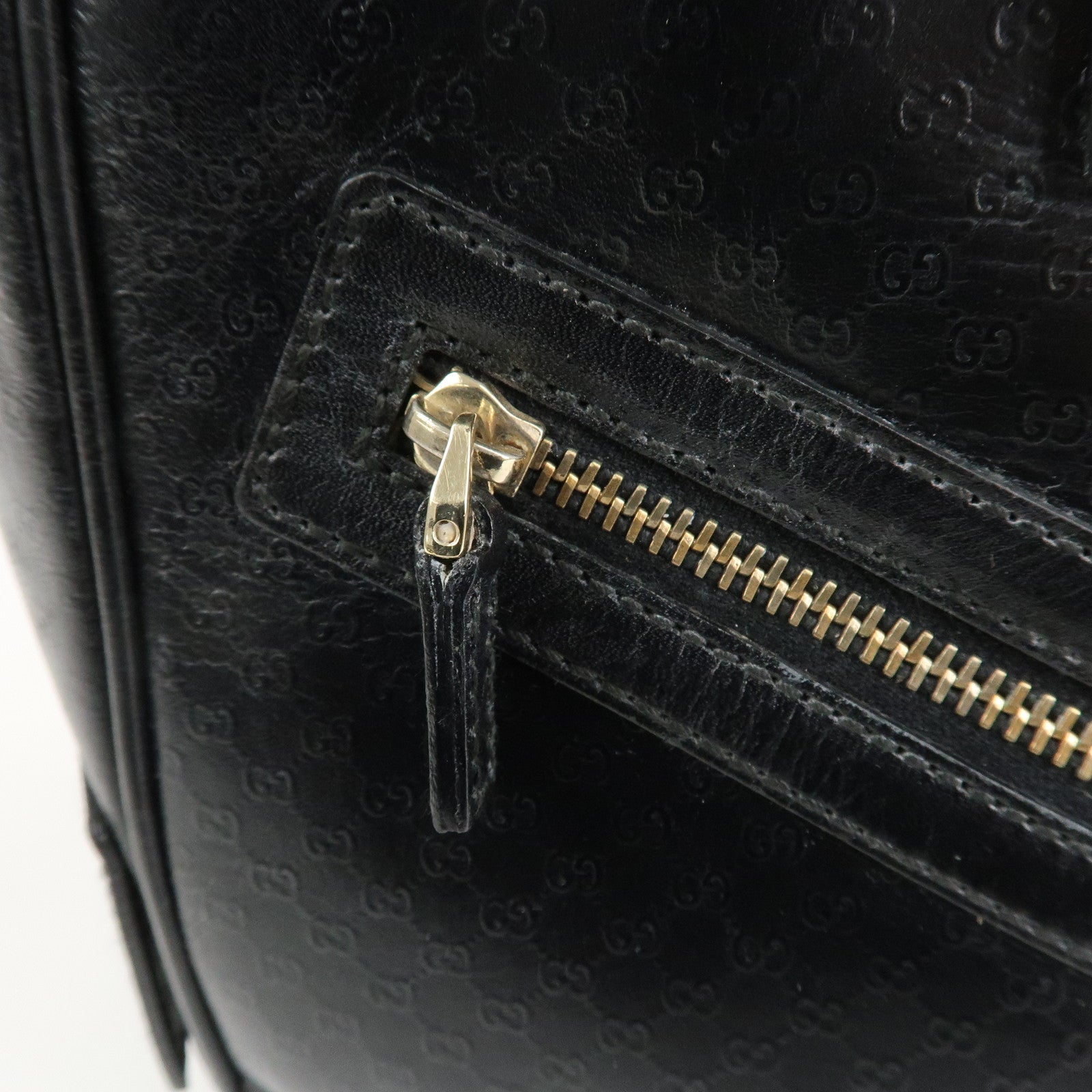 GUCCI Micro Guccissima Leather Hand Bag Black 022.1115