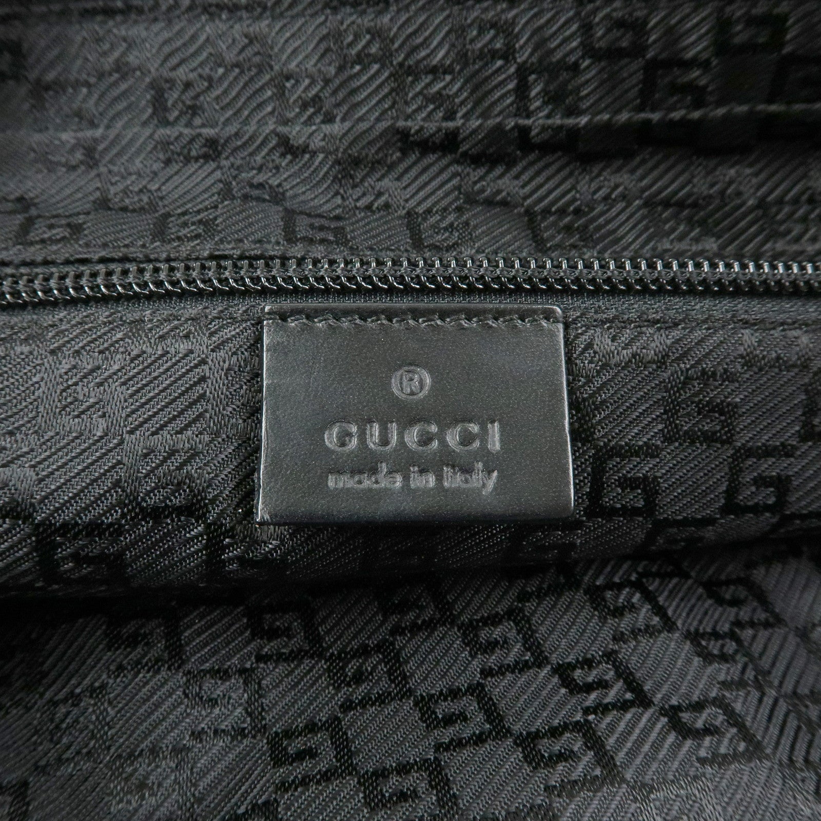 GUCCI Nylon Leather Shoulder Bag Crossbody Bag Black 34037