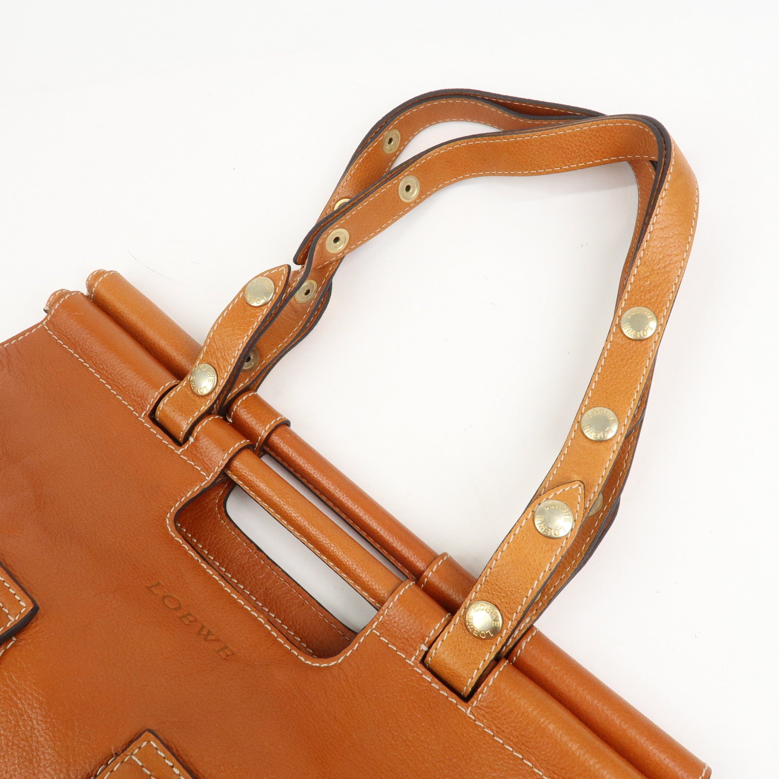 LOEWE Leather Candy 2Way Bag Shoulder Bag Hand Bag Brown
