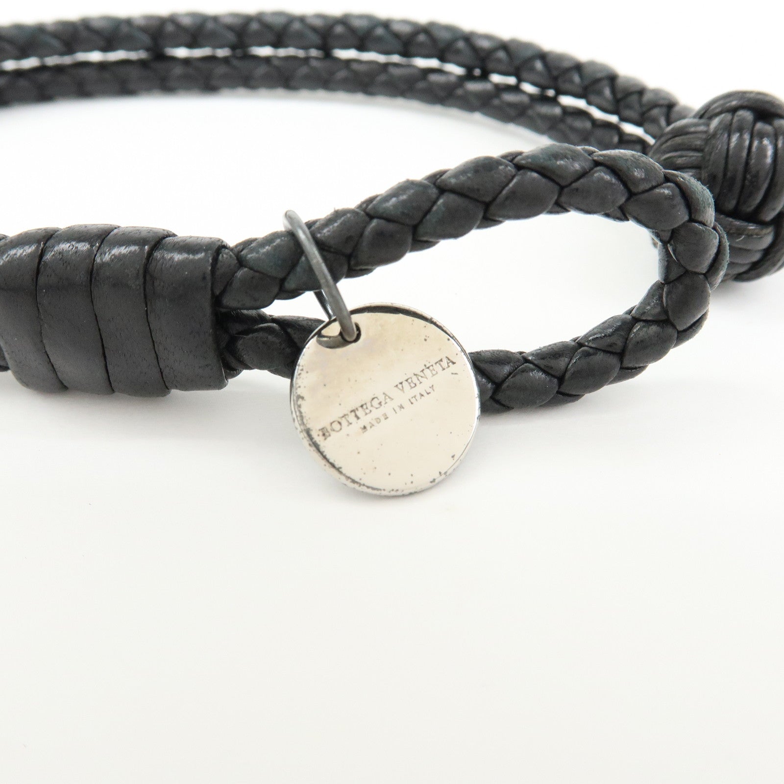 BOTTEGA VENETA Leather SV925 Bracelet Black