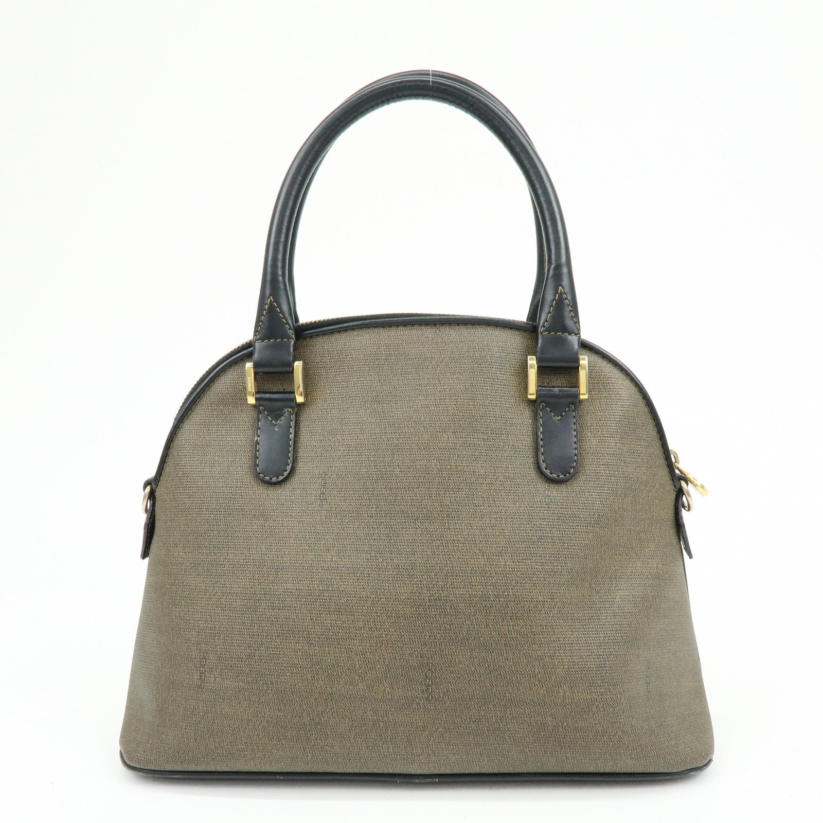FENDI Leather 2Way Bag Hand Bag Shoulder Bag Crossbody Bag Brown