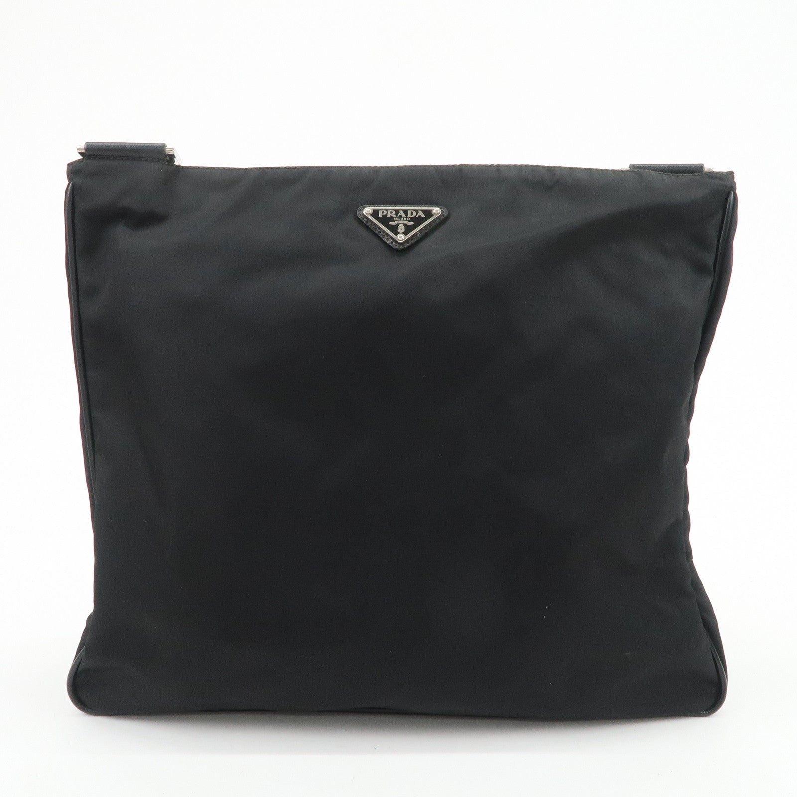 PRADA Triangle Logo Nylon Leather Shoulder Bag Crossbody Bag VA0348