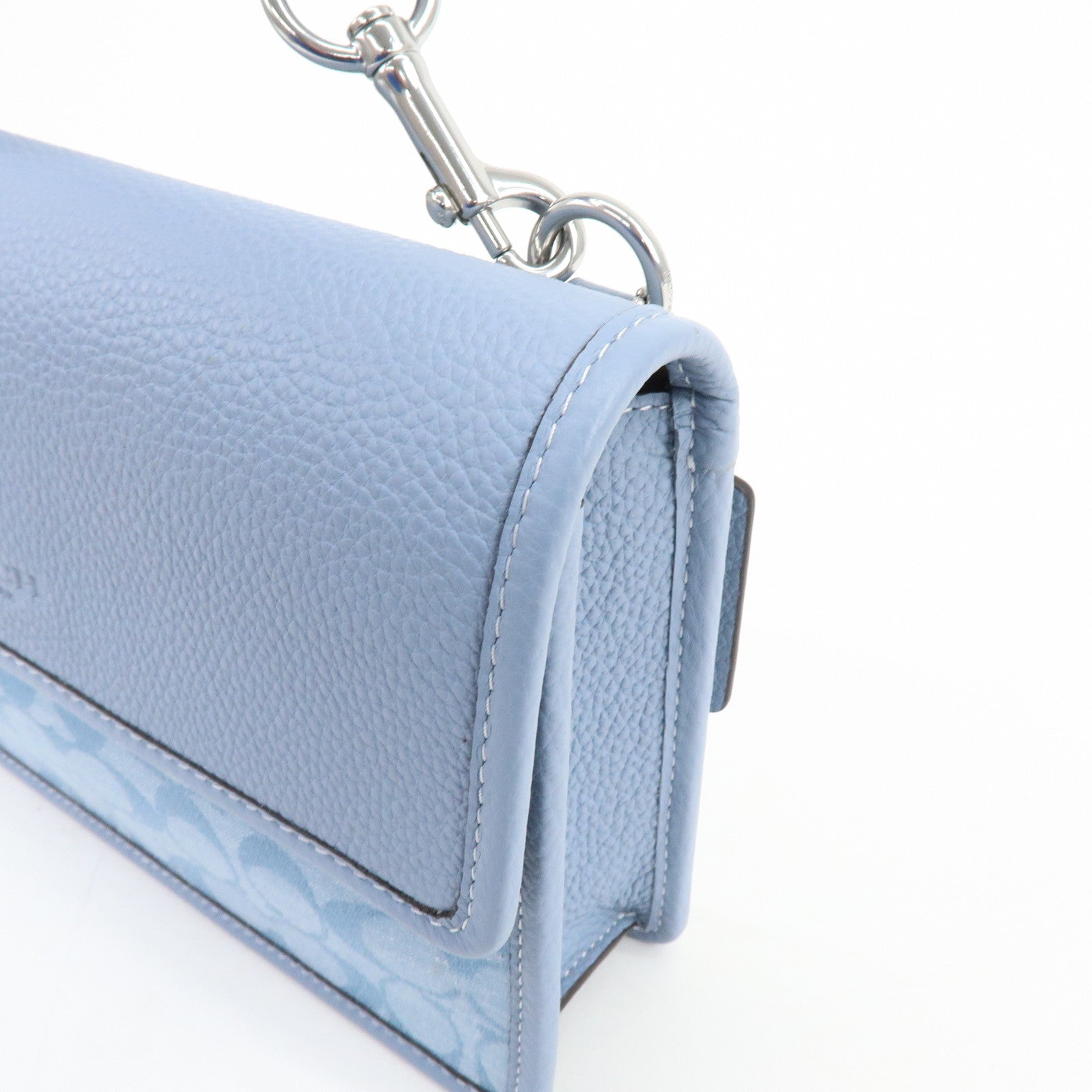 COACH Signature Canvas Leather Shoulder Bag Crossbody Bag Blue