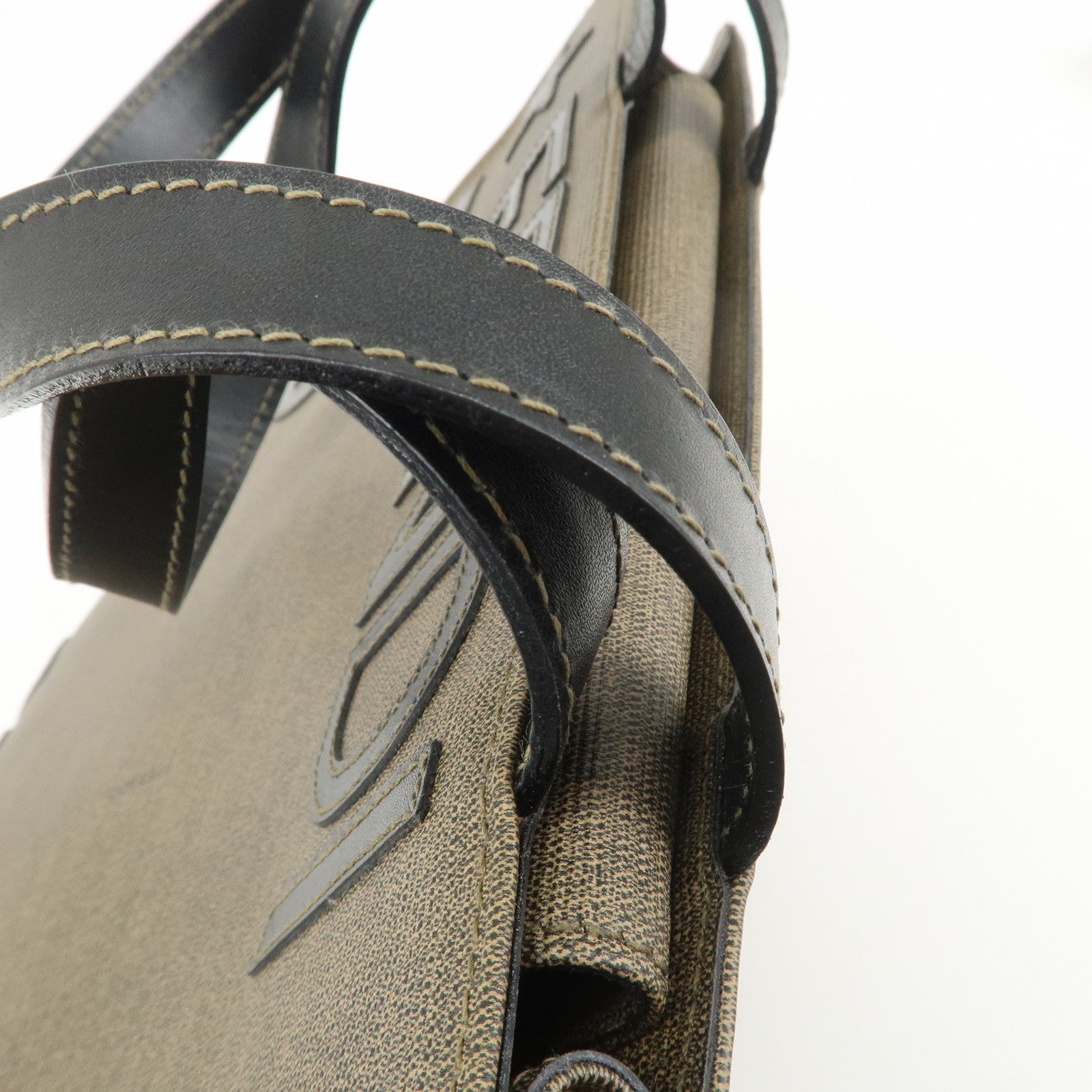 FENDI 1925 ROMA ITALY PVC Leather Tote Bag Brown Black 45426000