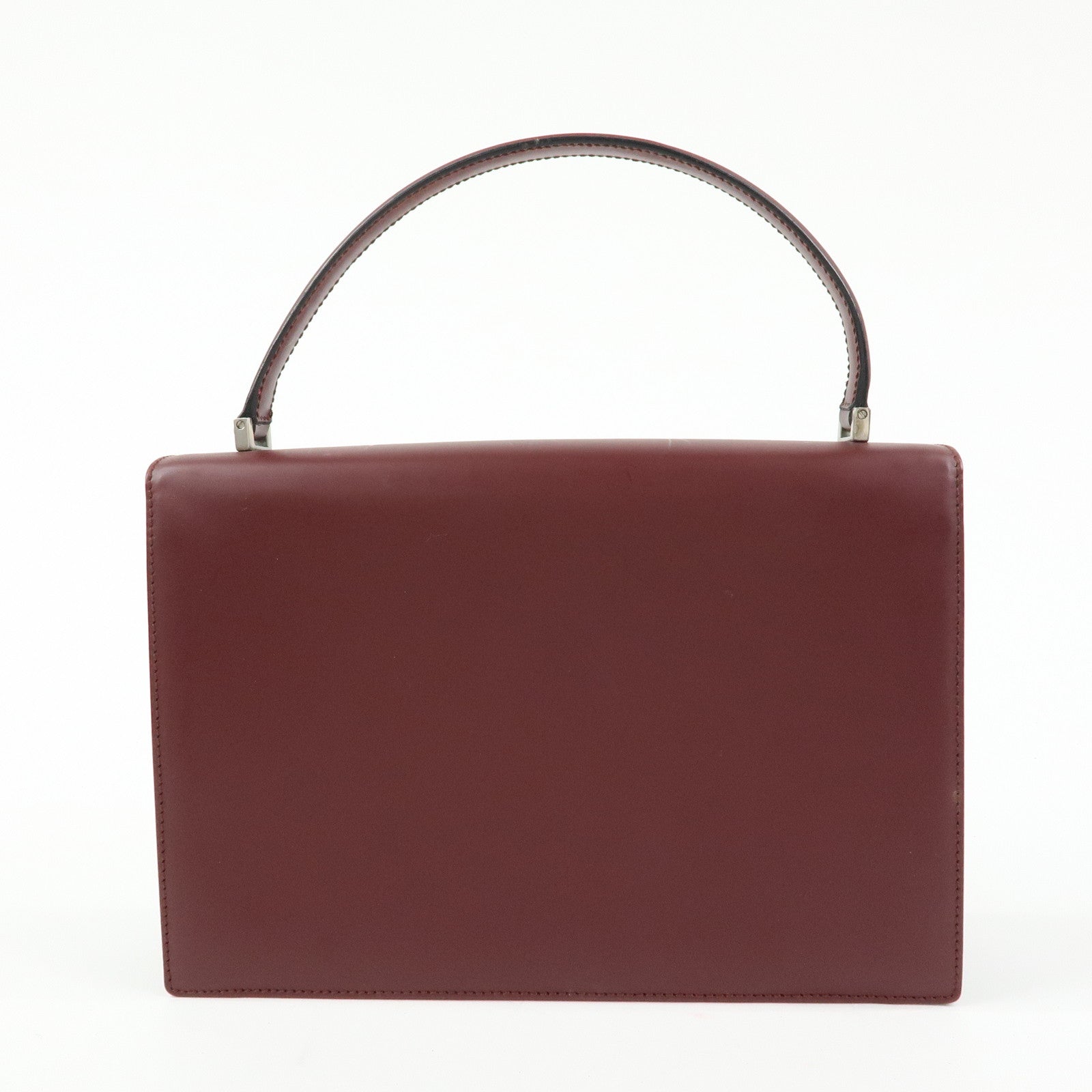 Ferragamo Gancini Leather 2Way Bag Hand Bag Shoulder Bag Bordeaux