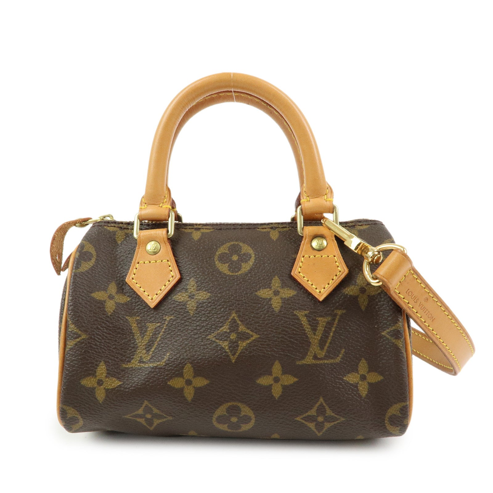 Louis Vuitton Monogram Mini Speedy Hand Bag & Strap Brown M41534