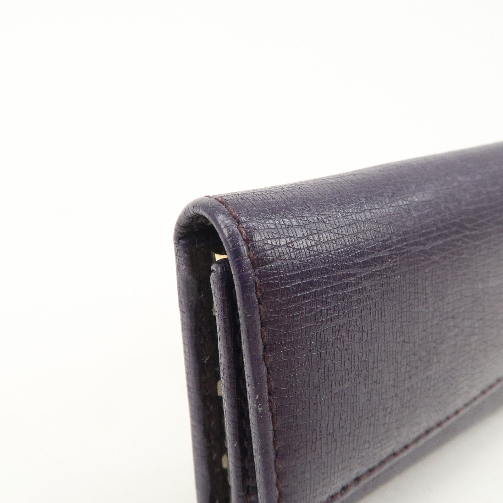 GUCCI Interlocking G Leather 6 Rings Key Case Purple 309706