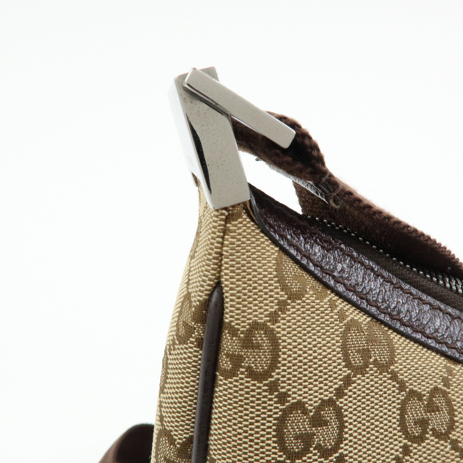 GUCCI GG Canvas Leather Shoulder Bag Crossbody Bag Beige 122790