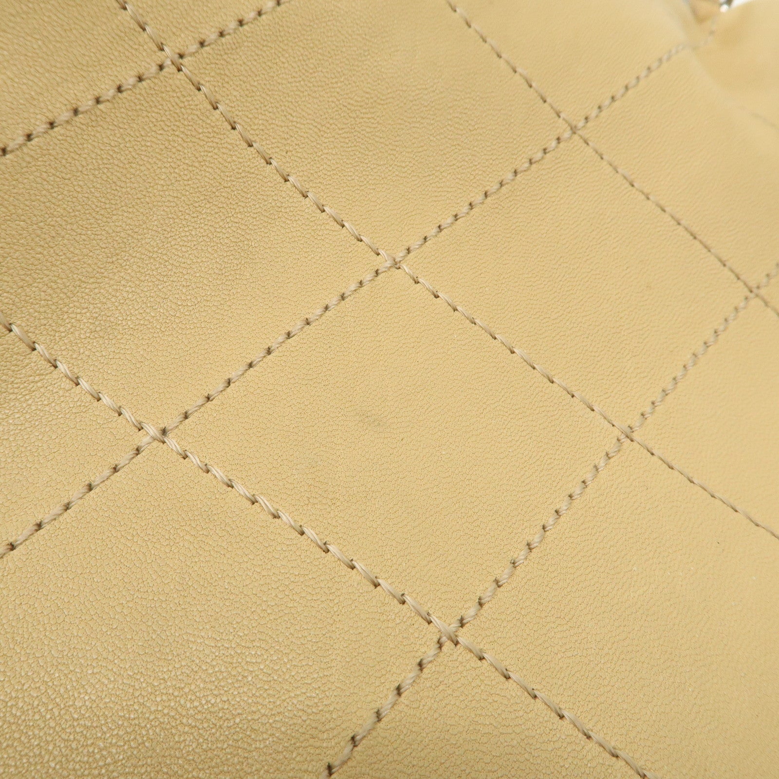 CHANEL Matelasse Lamb Skin Chain Shoulder Bag Beige A29285 Used