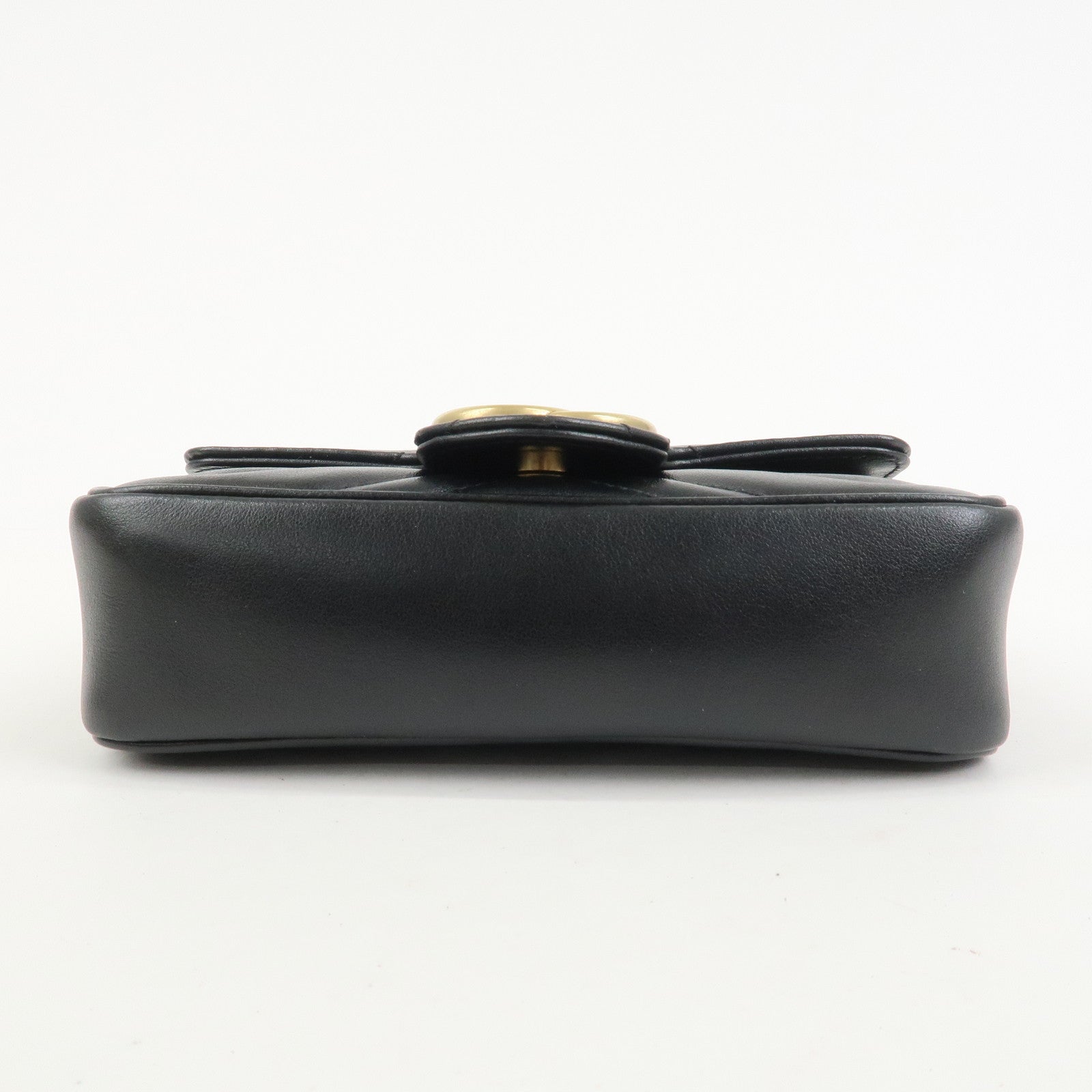 GUCCI GG Marmont Leather Chain Shoulder Bag Black 476433