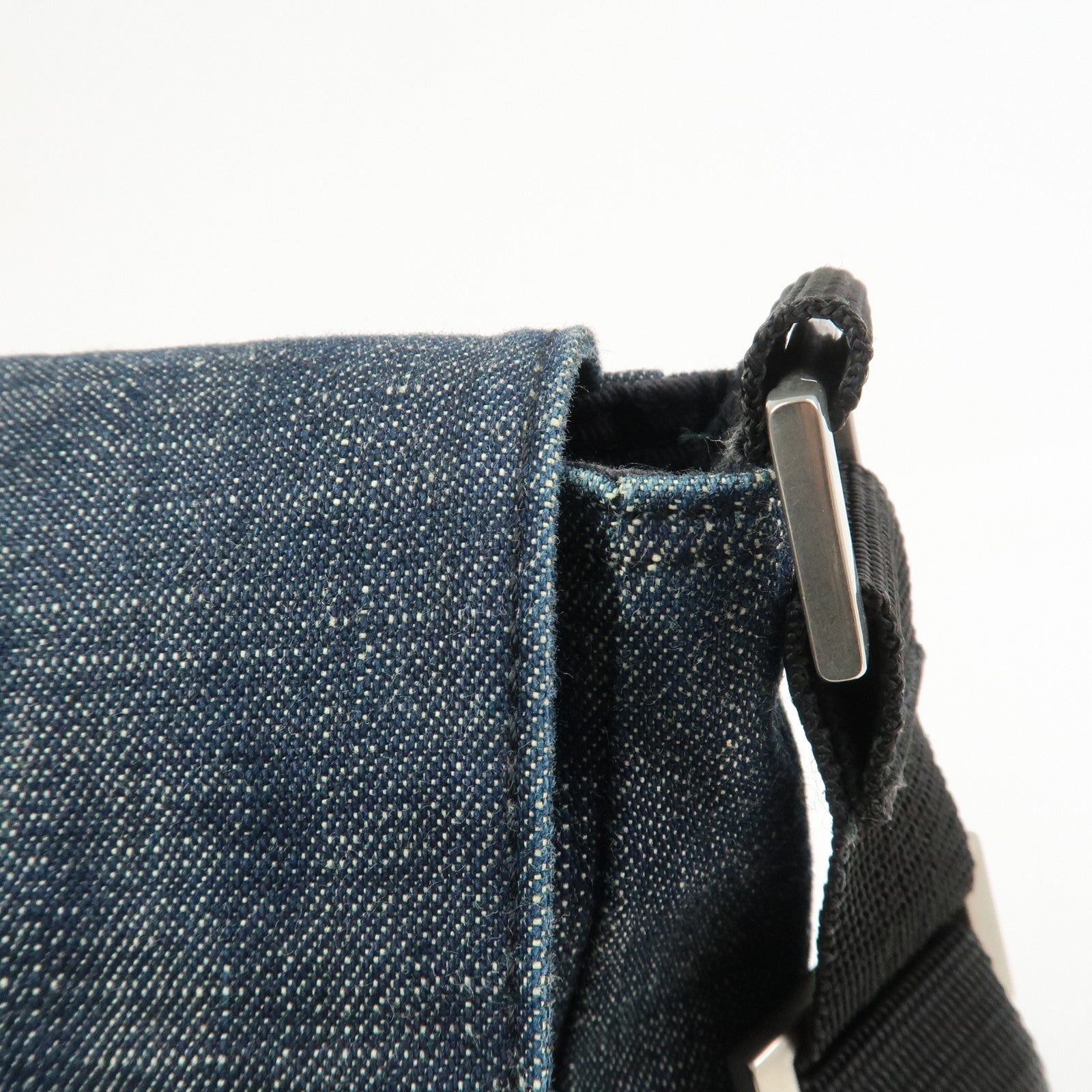 BURBERRY Blue Label Denim Shoulder Bag Crossbody Bag Navy