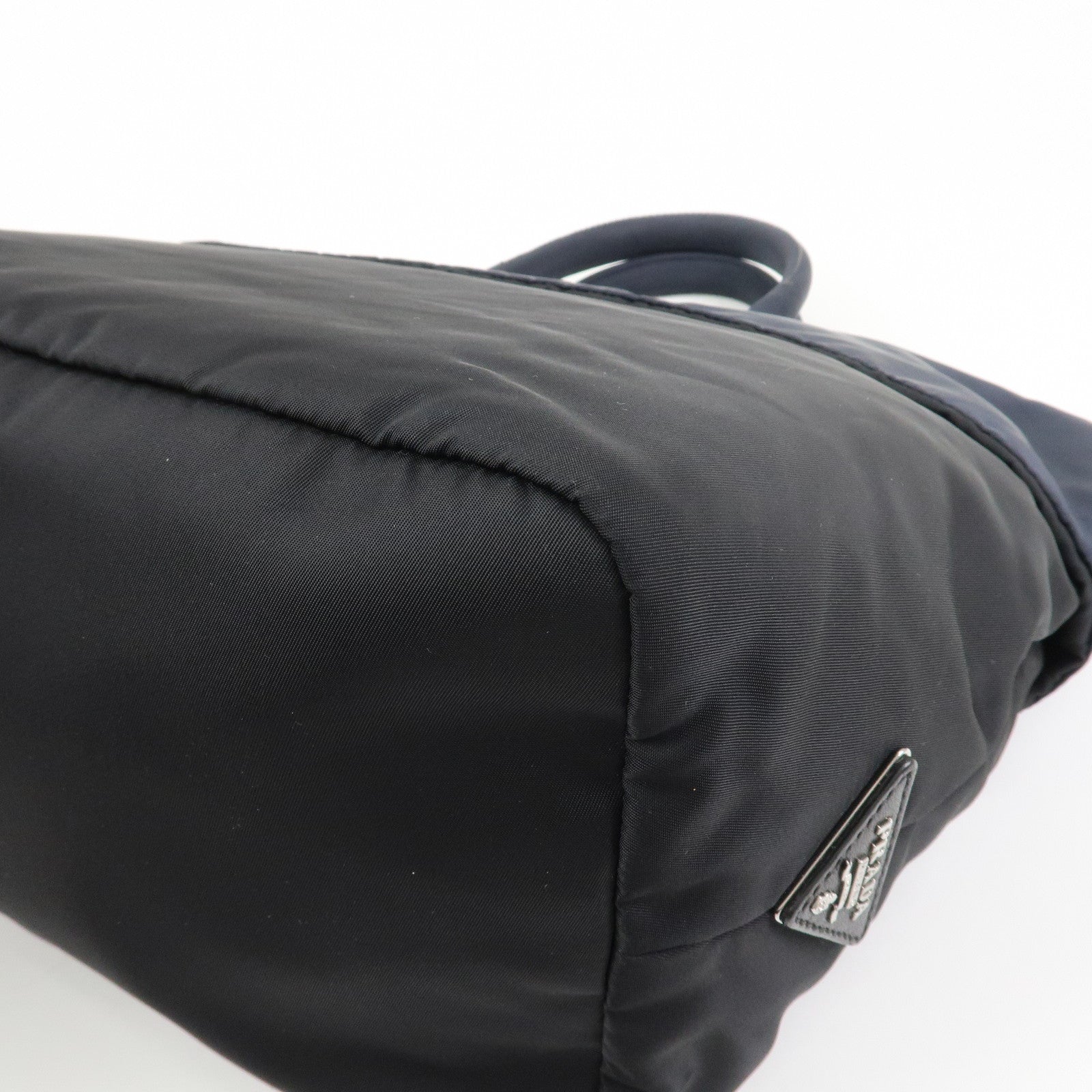 PRADA Nylon 2 Way Bag Hand Bag Shoulder Bag Black Navy BR4521