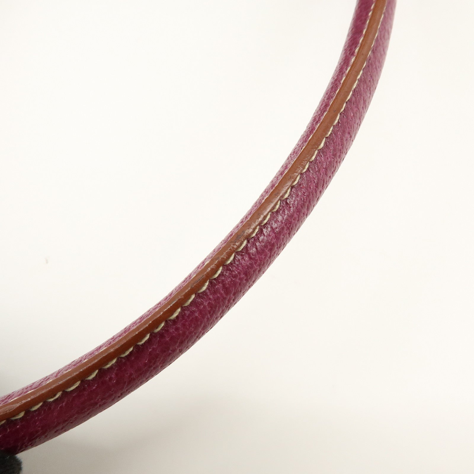 PRADA Triangle Logo Canvas Leather Bowling Bag Natural Purple