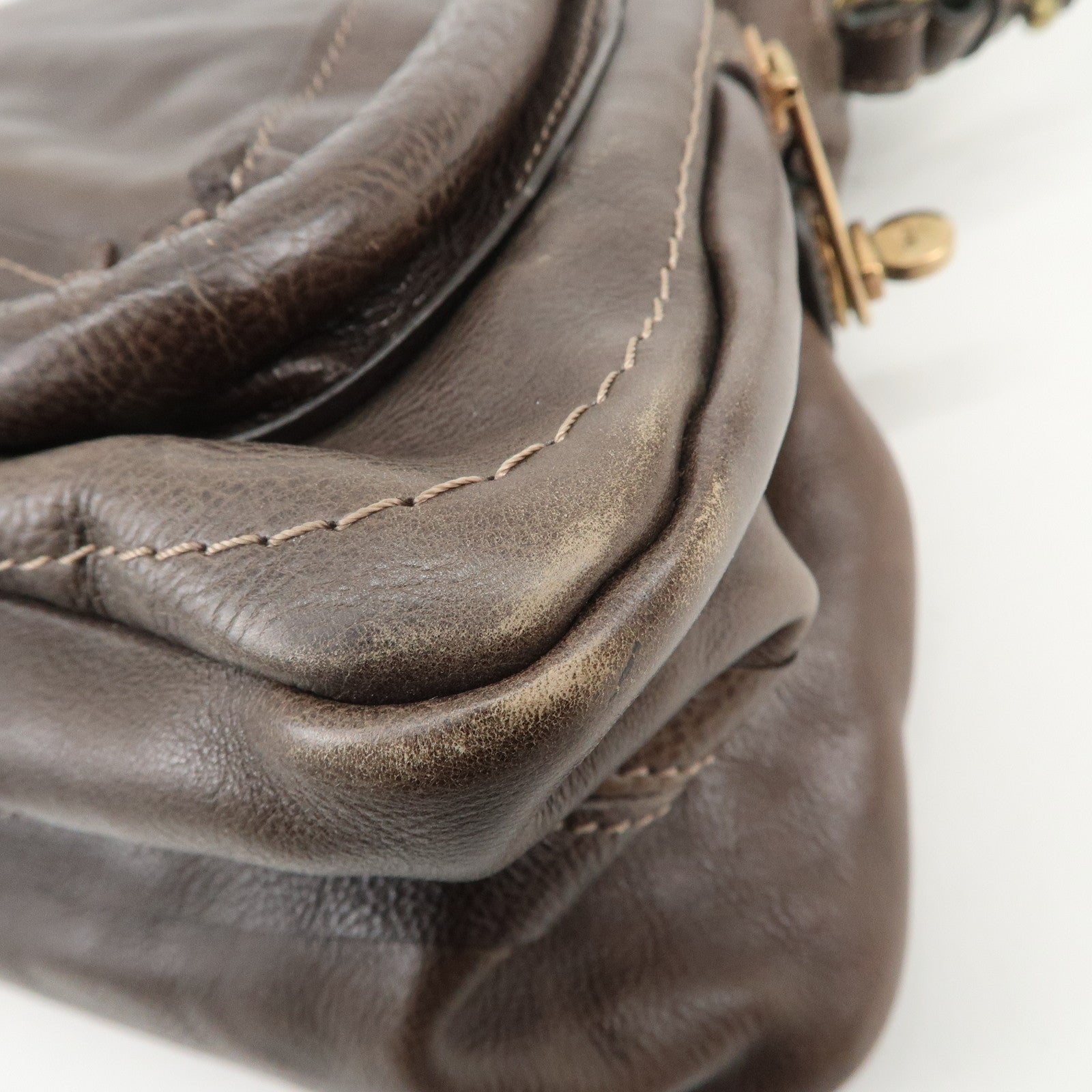 Chloe Paraty Leather 2Way Bag Hand Bag Shoulder Bag Dark Brown