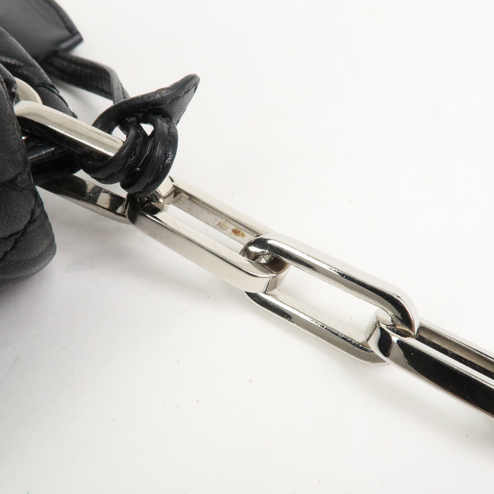 Christian Dior Cannage New Lock Leather Chain Shoulder Bag Black