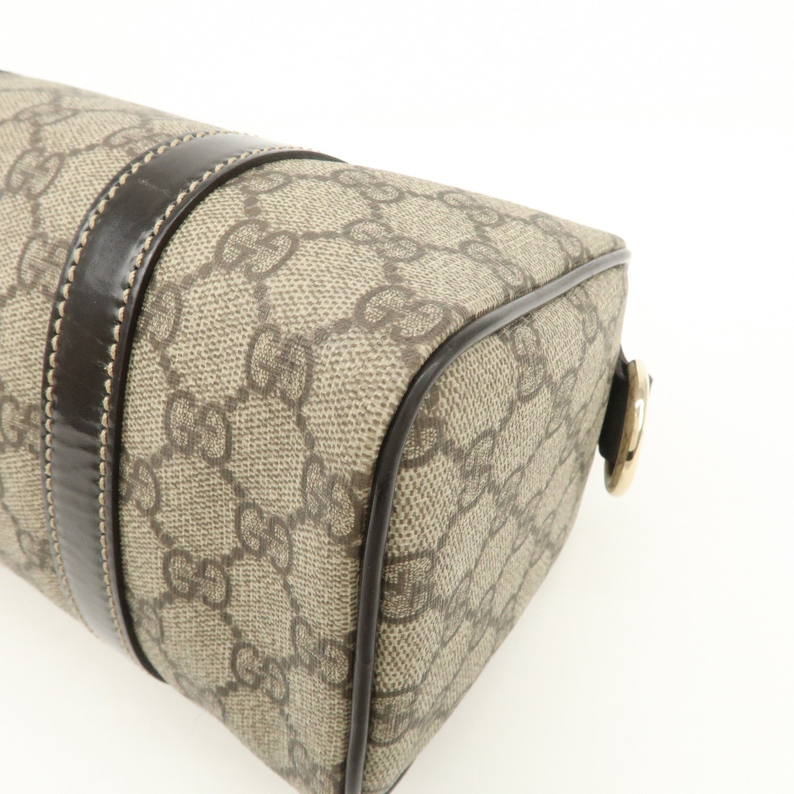 GUCCI GG Spream Patent Leather Mini Boston Bag Beige 193604