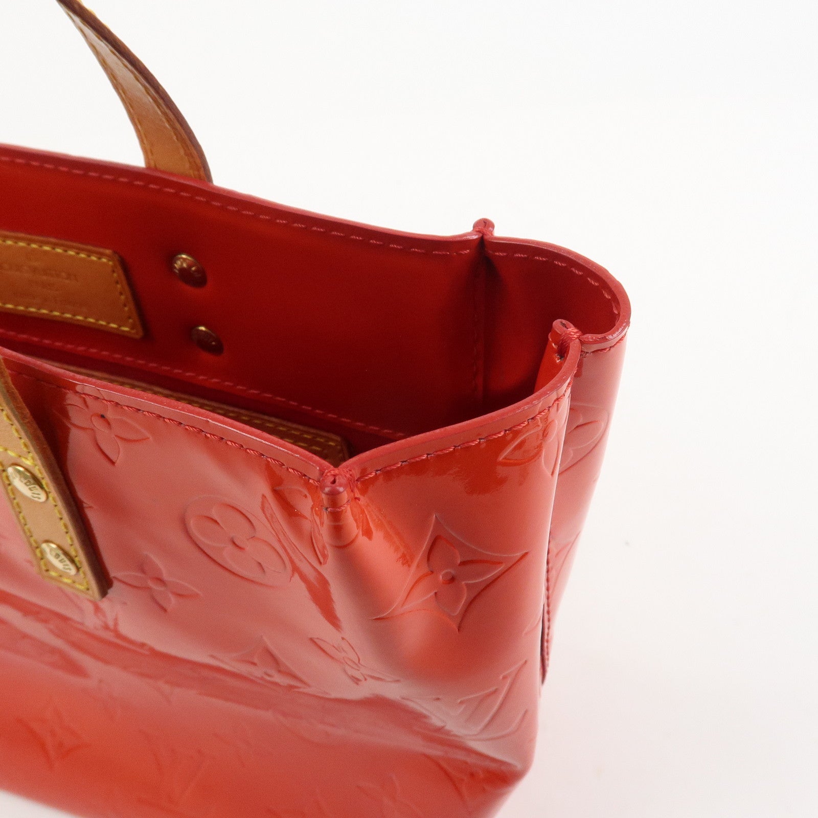Louis Vuitton Monogram Vernis Lead PM Hand Bag Rouge M91088