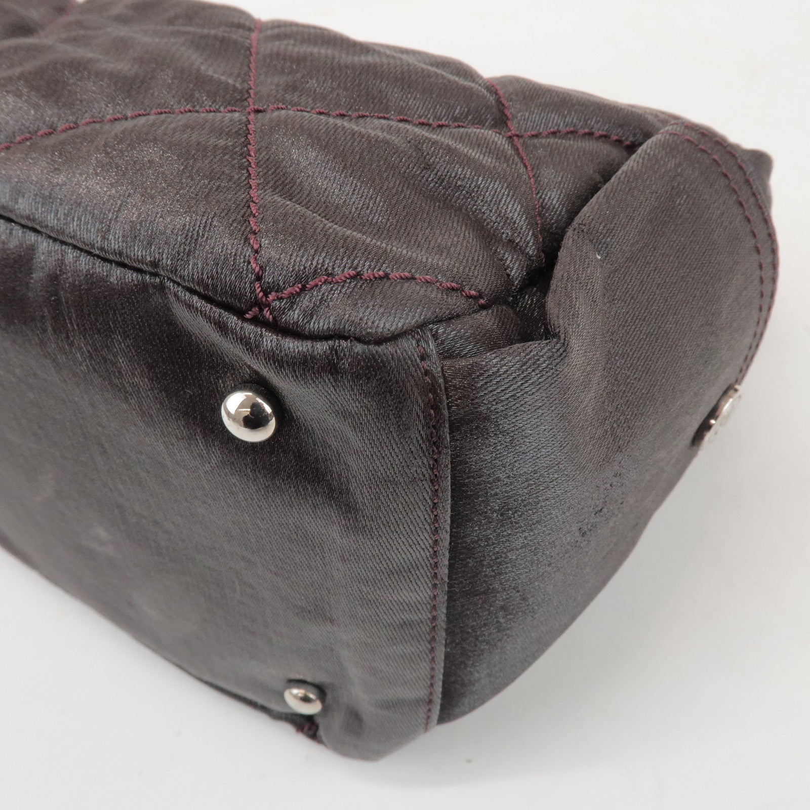 CHANEL Biarritz PVC Coated Canvas Calf Leather Shoulder Bag A34205