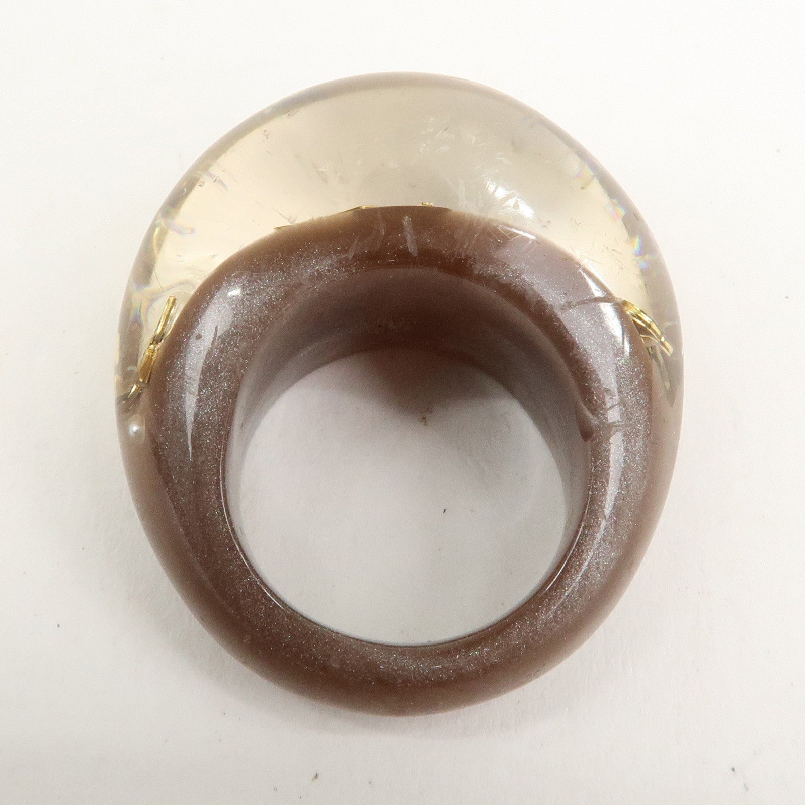 Louis Vuitton Monogram Bague Inclusion Resin Ring M #12 Brown