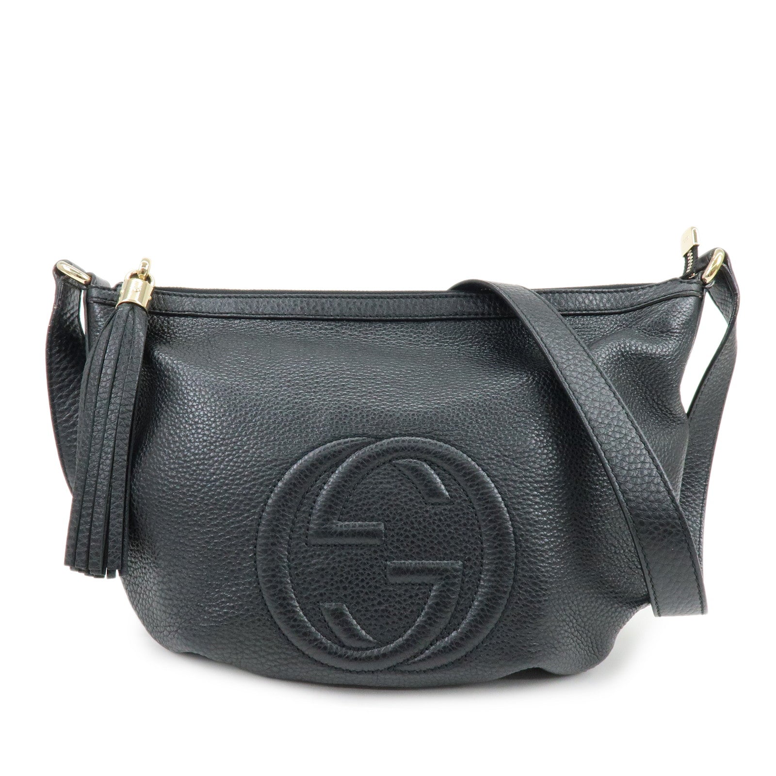 GUCCI SOHO Interlocking G Leather Shoulder Crossbody Bag 308361