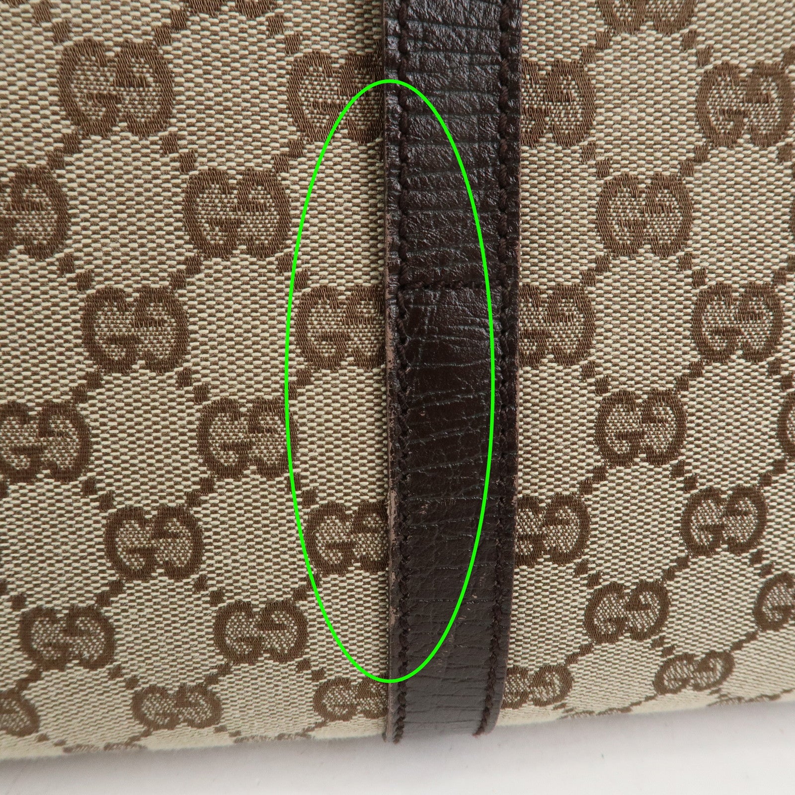 GUCCI Jackie Canvas Leather Shoulder Bag Hand Bag Beige Brown 01719