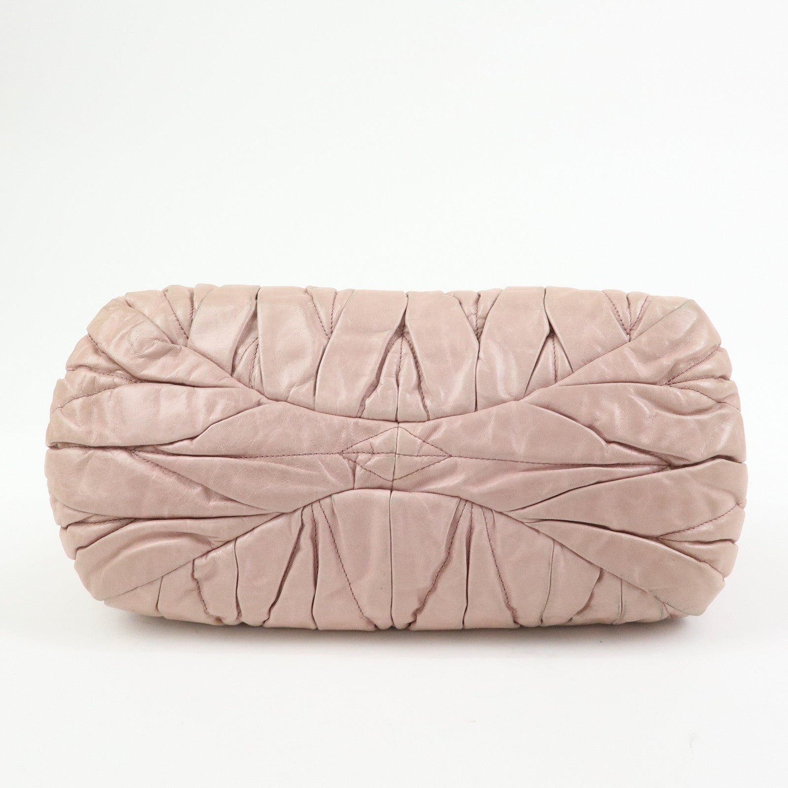 MIU MIU Matelasse 2Way Bag Hand Bag Shoulder Bag Pink Beige