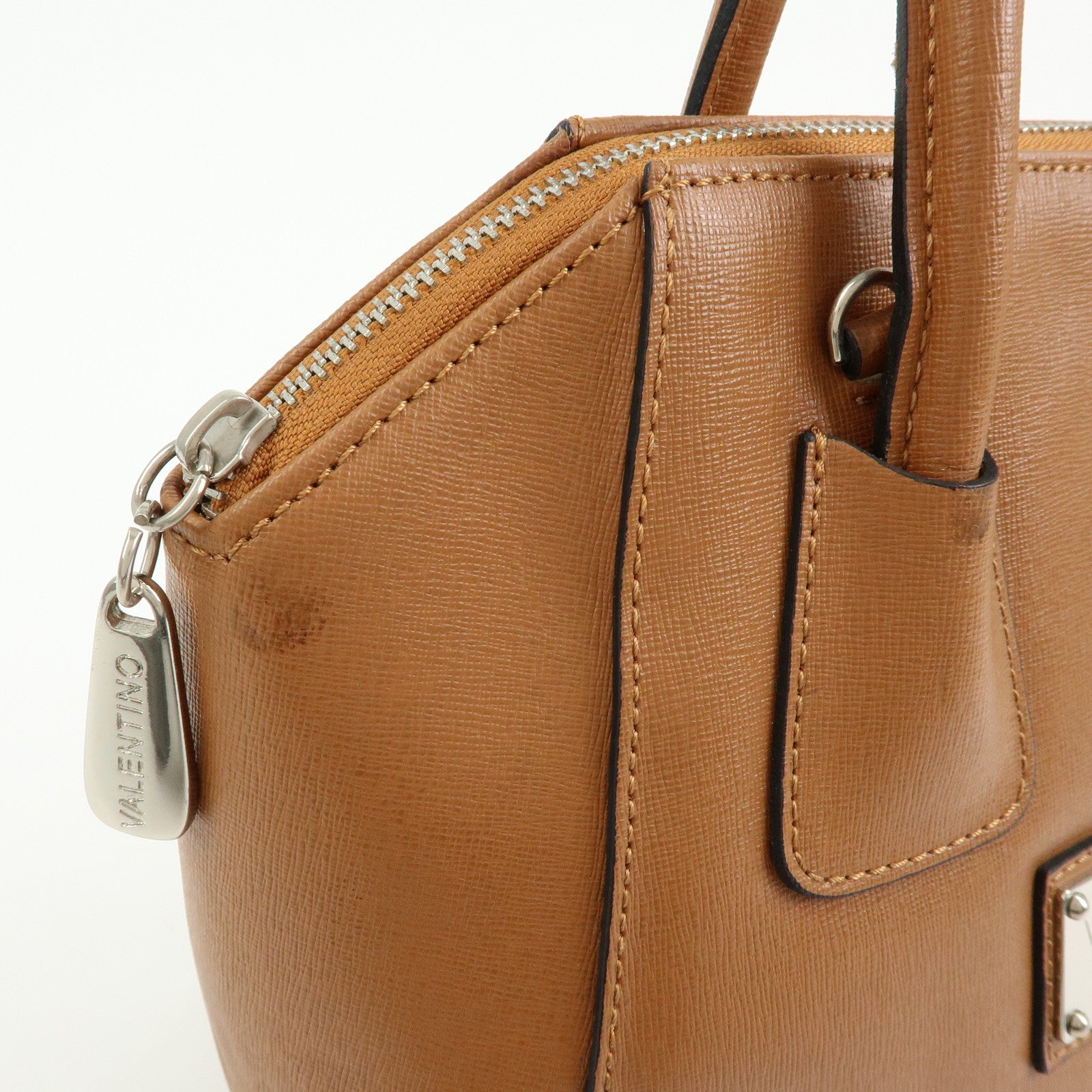 VALENTINO Leather 2Way Bag Hand Bag Shoulder Bag Brown