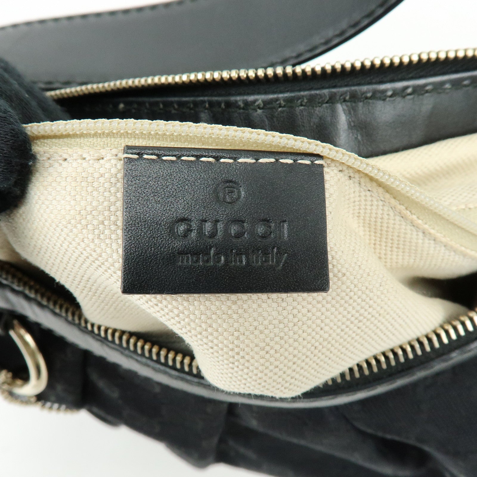 GUCCI Sukey GG Canvas Leather Shoulder Bag Black 232955