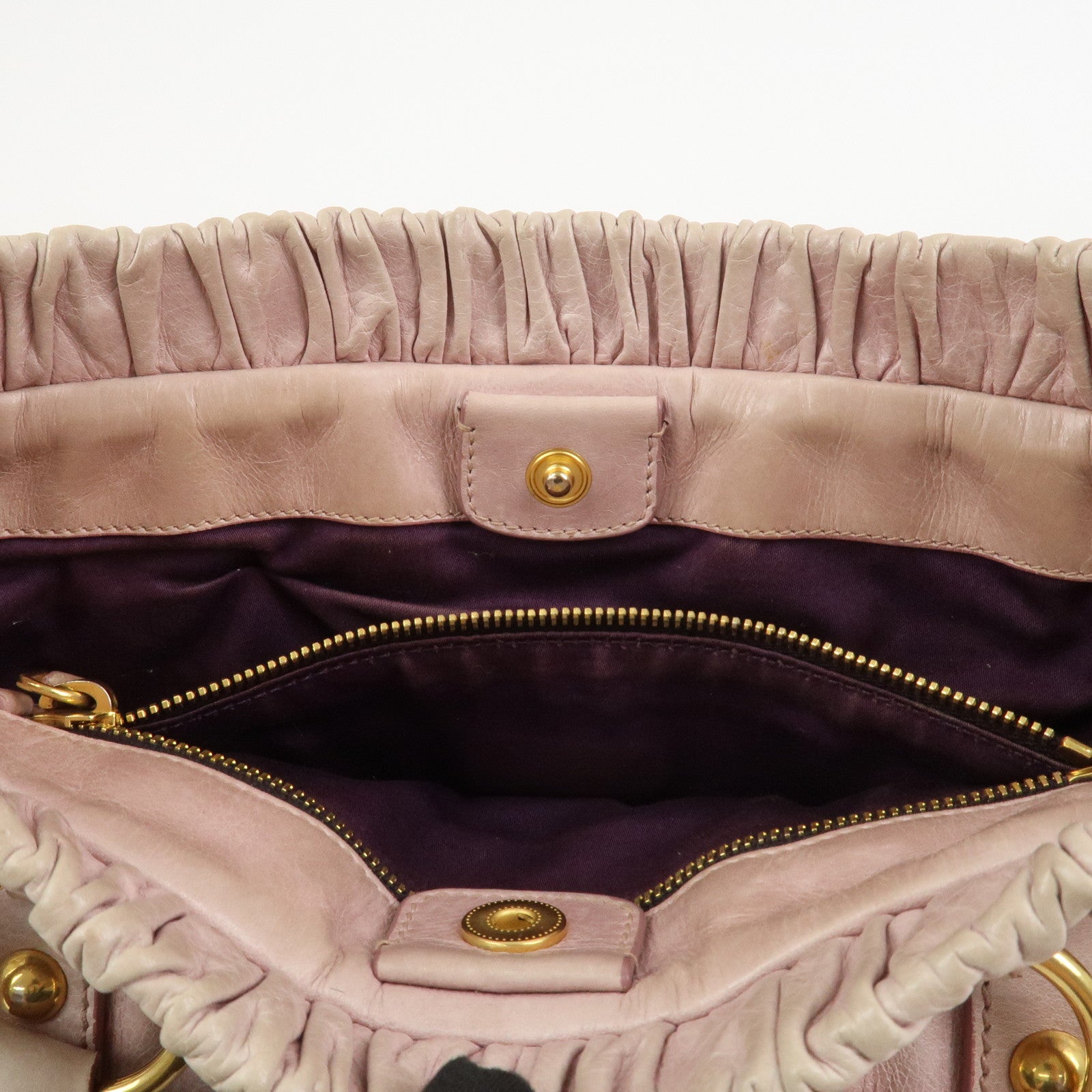 MIU MIU Logo Leather 2Way Bag Shoulder Bag Hand Bag Pink RT0383