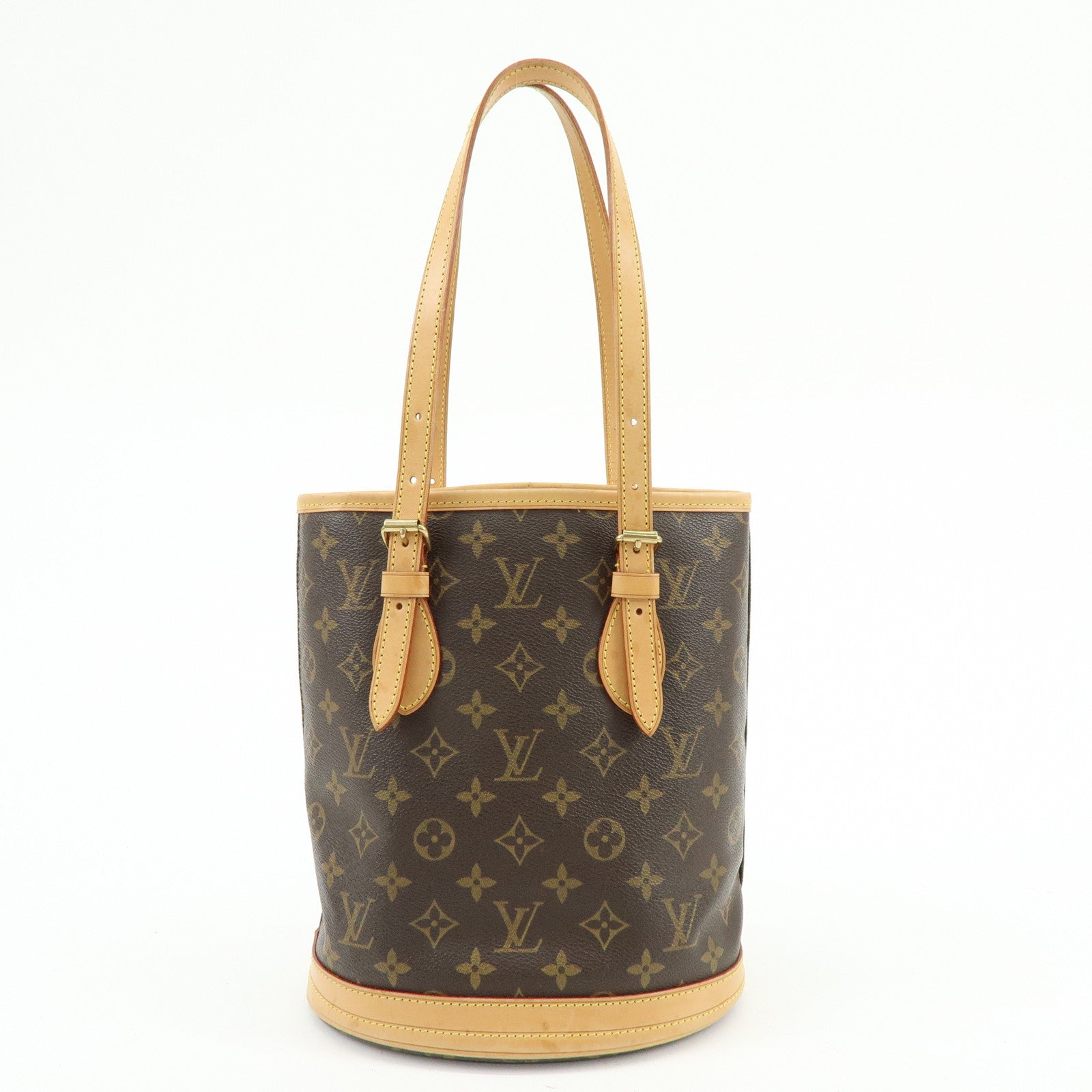 Louis Vuitton Monogram Canvas Bucket PM Hand Bag Brown M42238