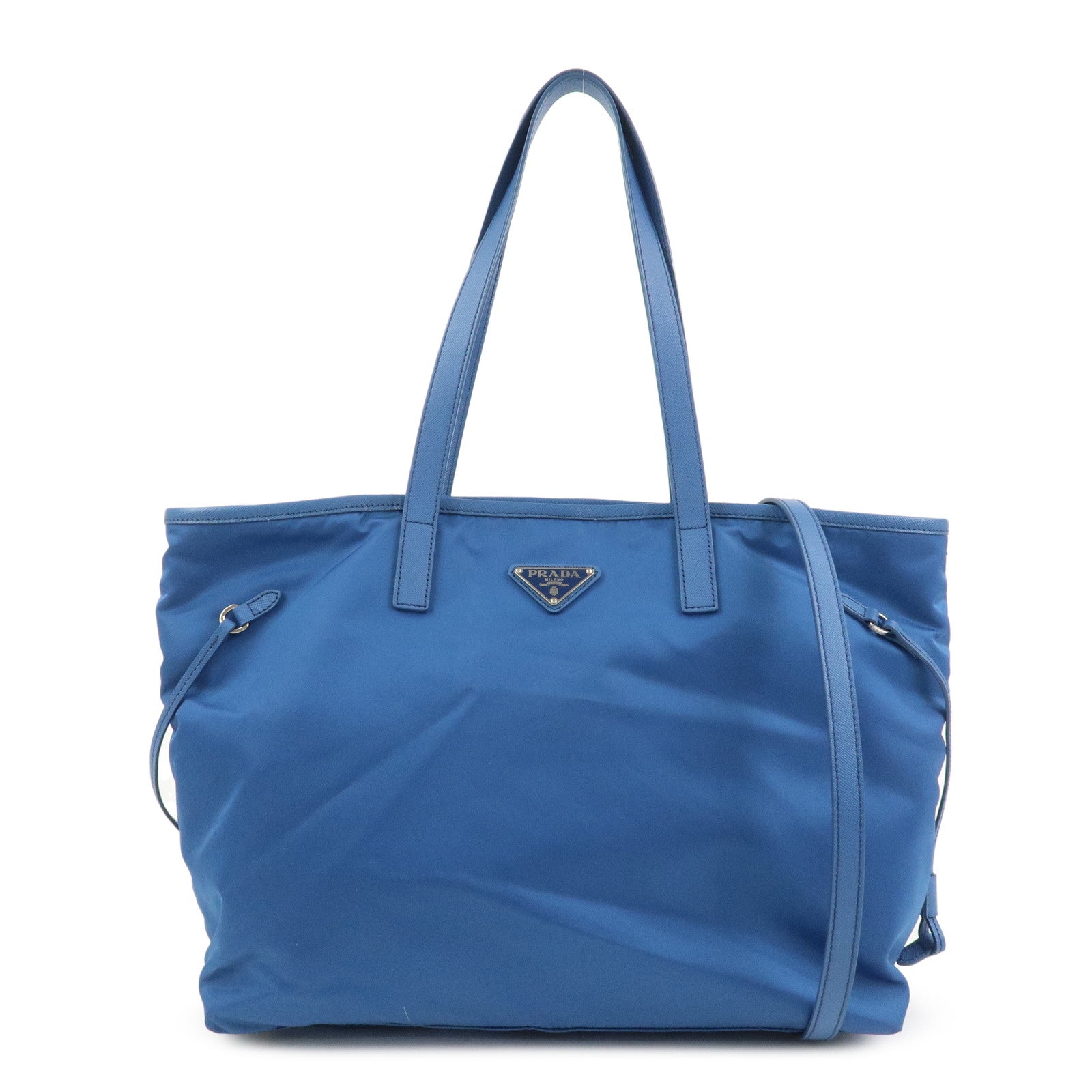 PRADA Triangle Logo Nylon Saffiano Leather 2Way Hand Shoulder Bag