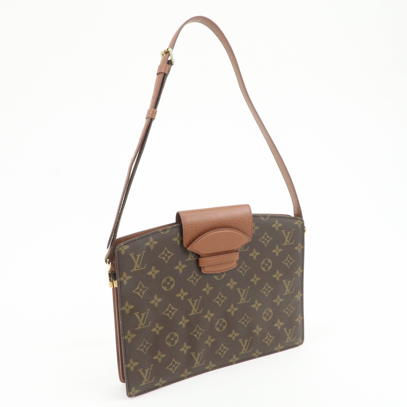 Louis Vuitton Monogram Courcelles Shoulder Bag Brown M51375