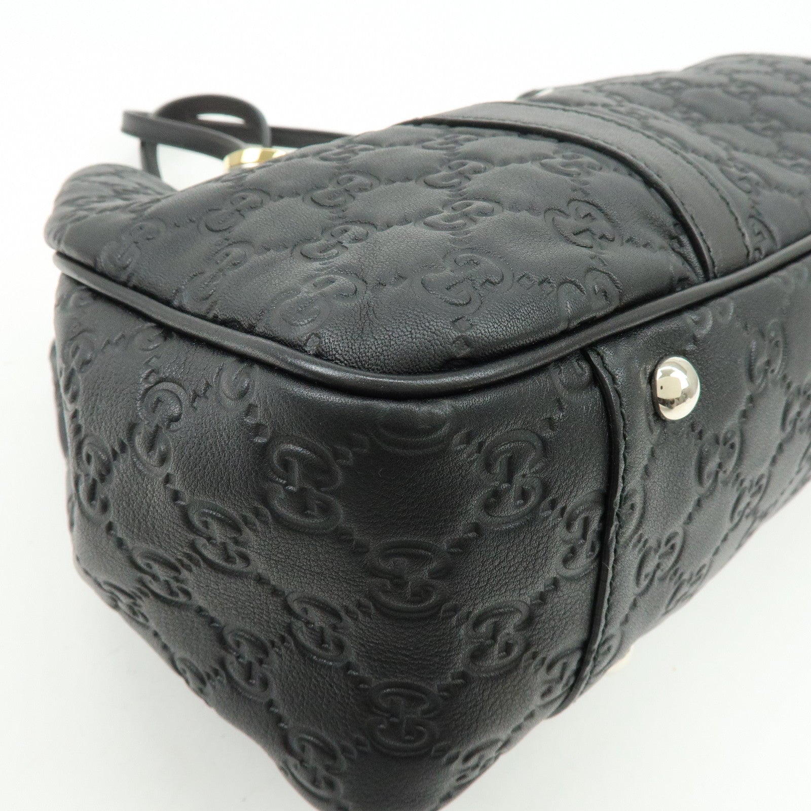 GUCCI Logo Guccissima Leather Tote Bag Shoulder Bag Black 232957