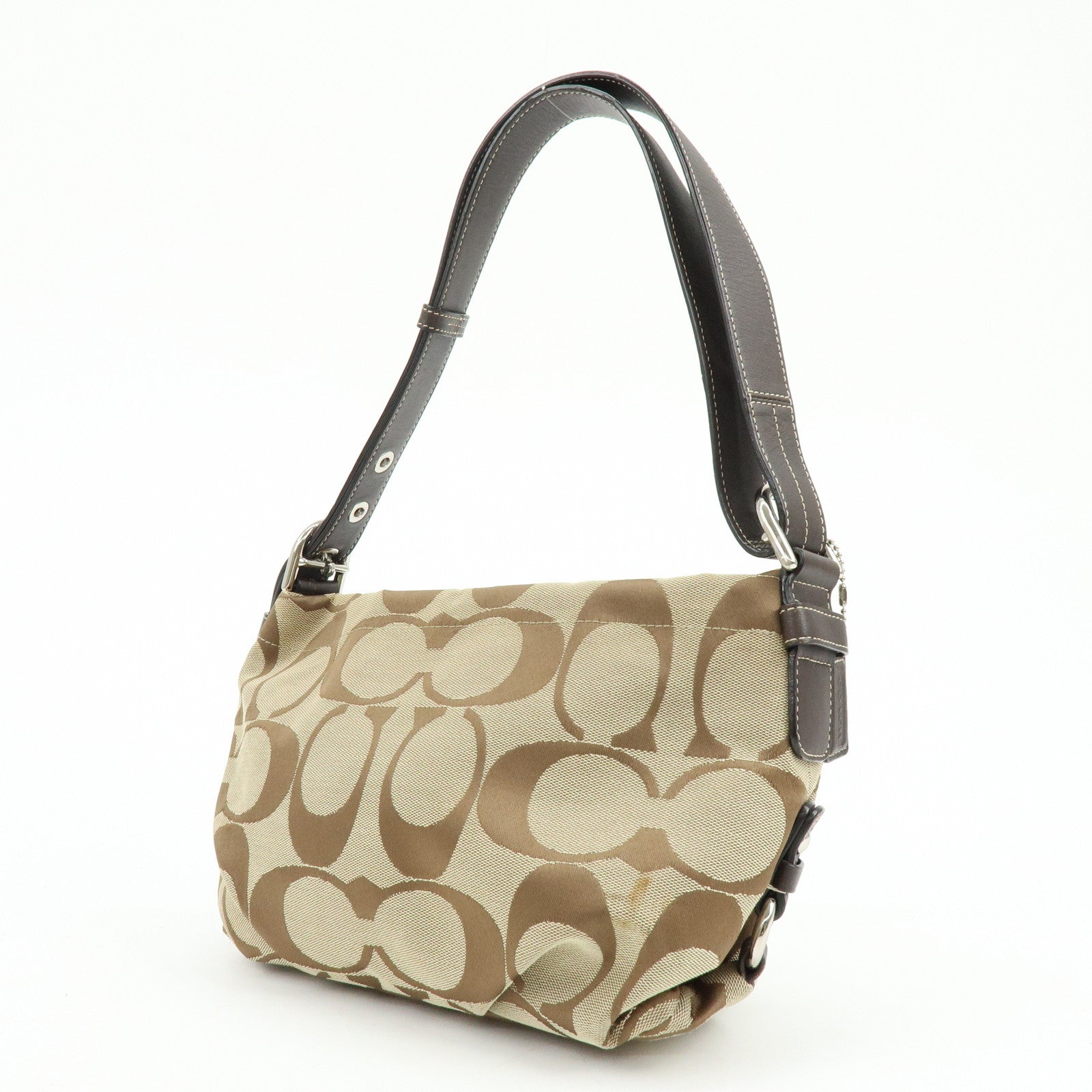 COACH Set of 2 Signature Poppy Canvas Patent Leather Shoulder Bag