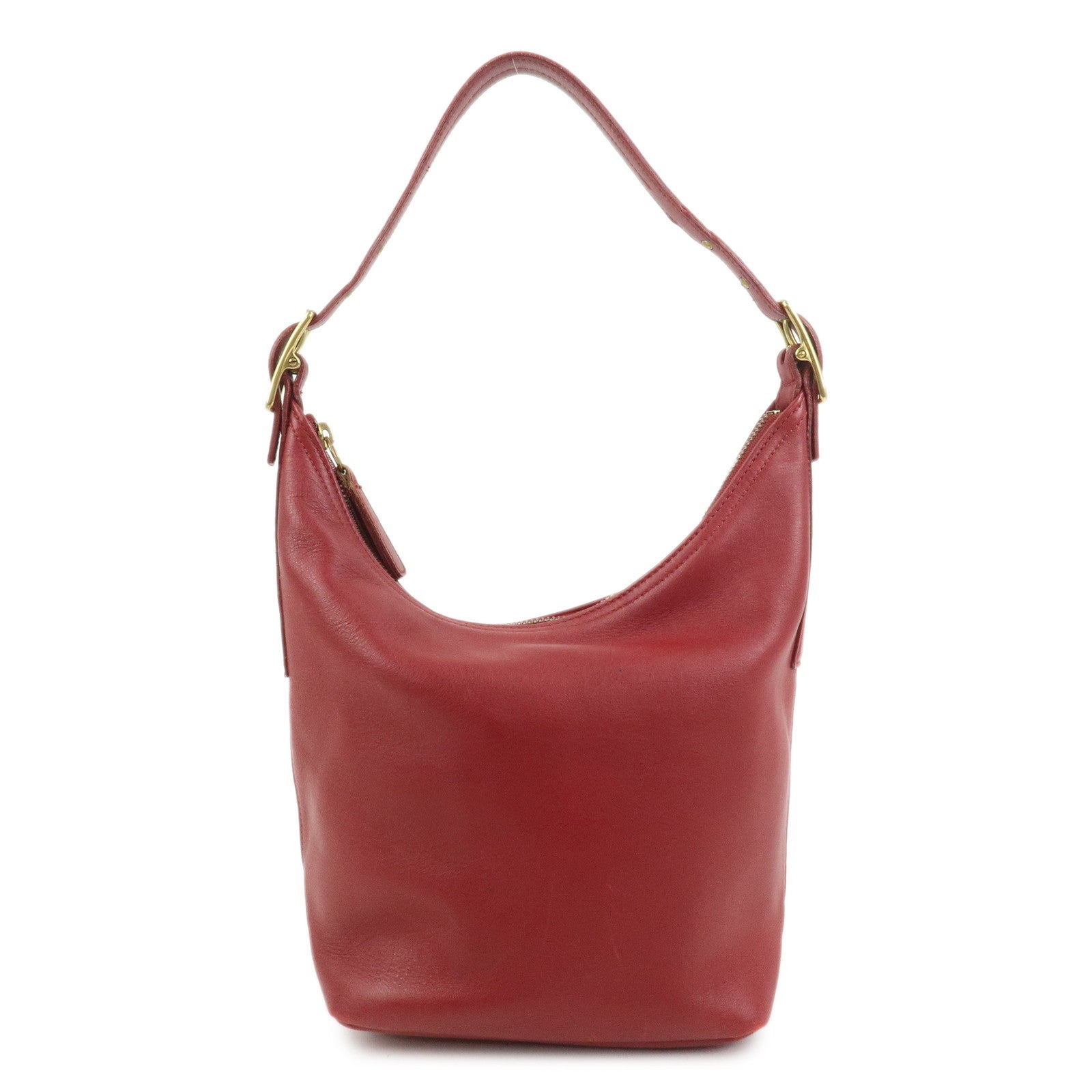 COACH Leather Shoulder Bag Hand Bag Red