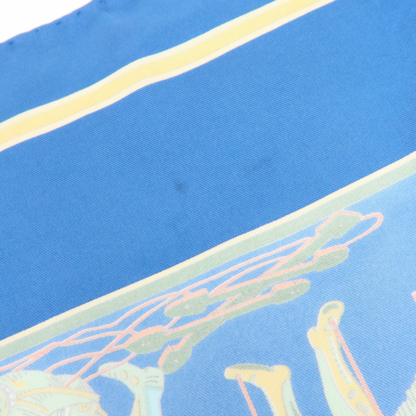 HERMES Carre 90 Silk 100% Scarf LE TEMPS des MARIONNETTES Blue