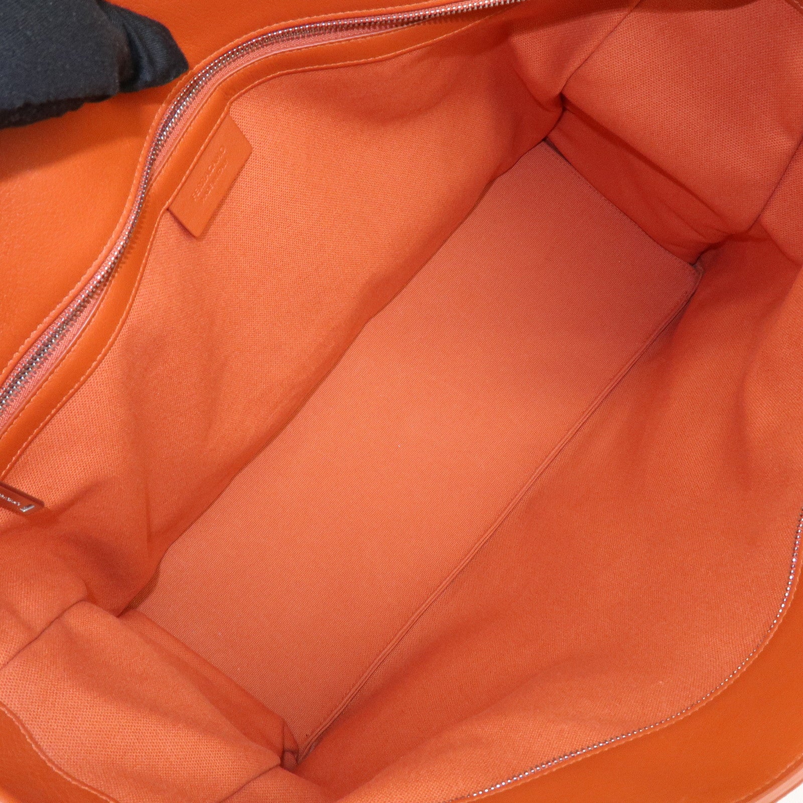 Ferragamo Logo Leather Tote Bag Hand Bag Orange