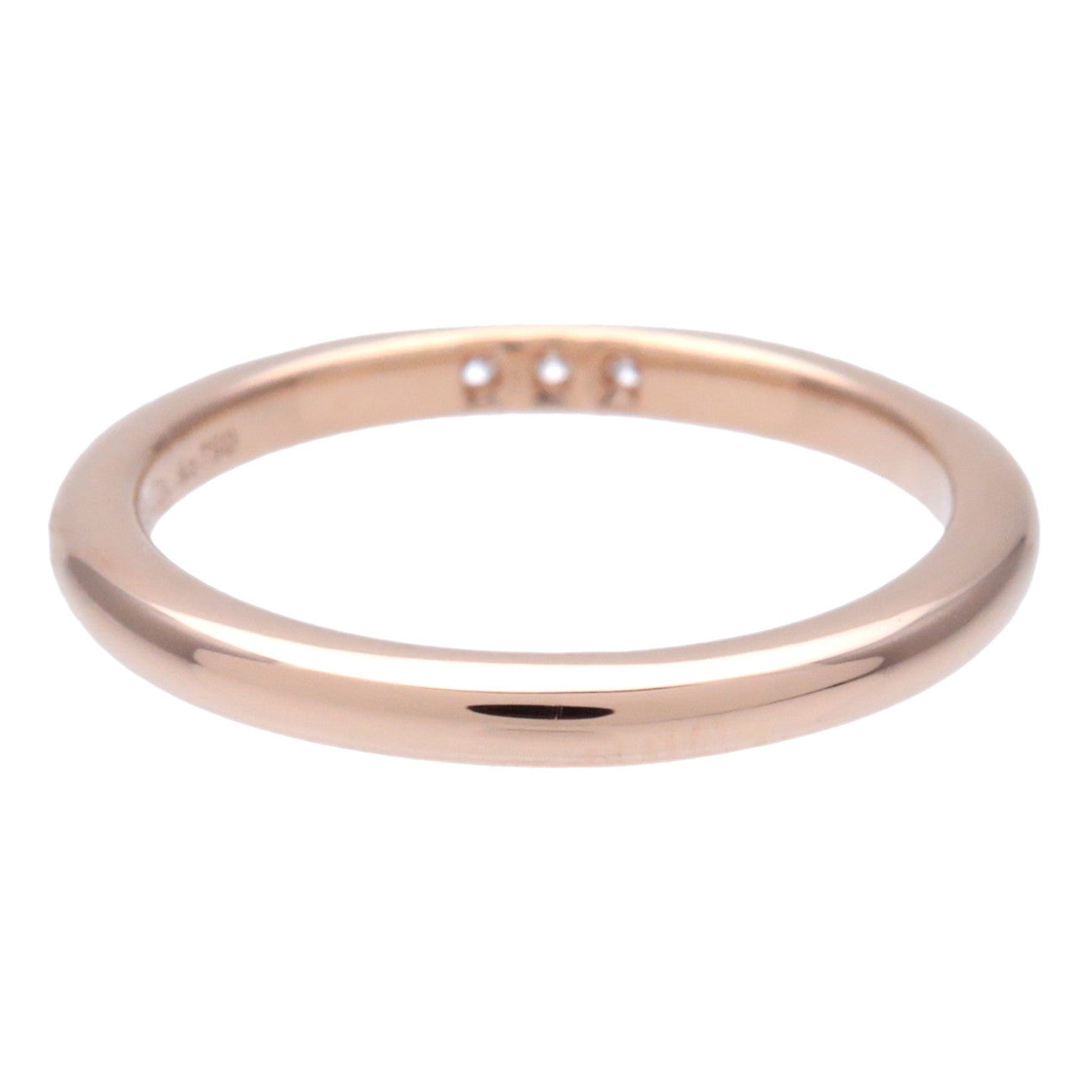Tiffany & Co Classic Band Ring 3P Diamond K18PG Rose Gold US3.5