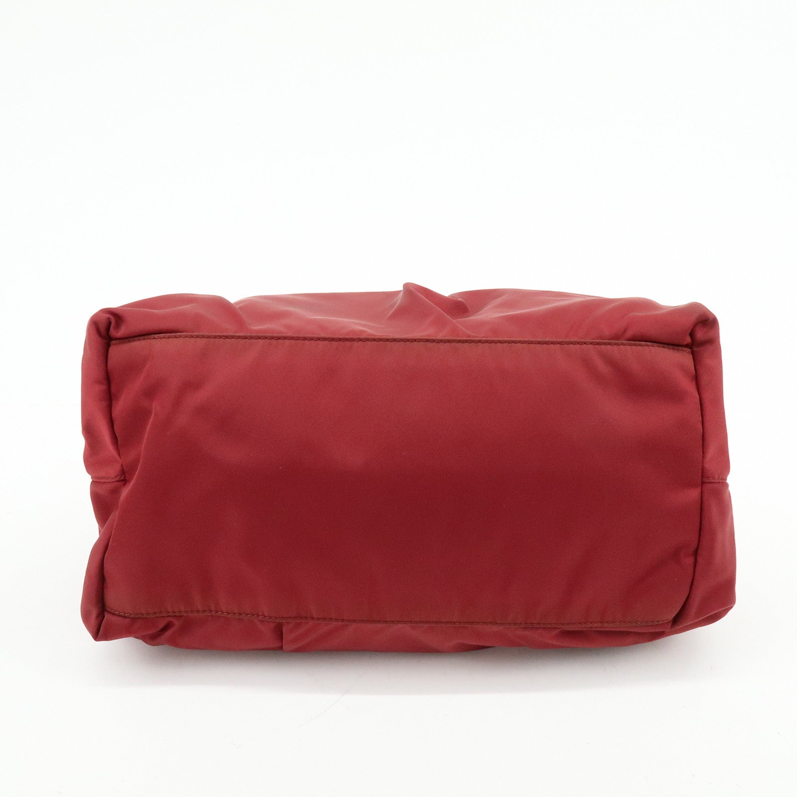 PRADA Nylon Leather Ribbon 2Way Bag Hand Bag Shoulder Bag Red
