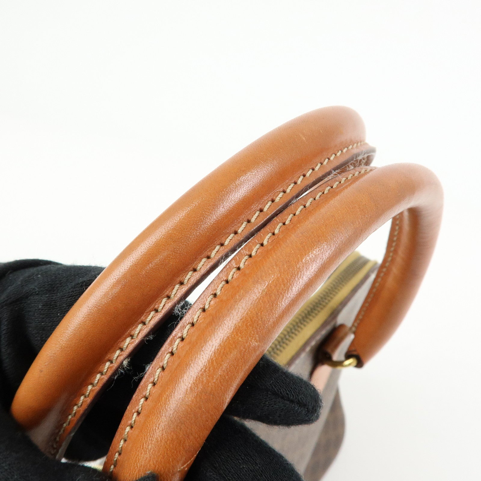 CELINE Macadam Leather 2WAY Bag Hand Bag Shoulder Bag Brown