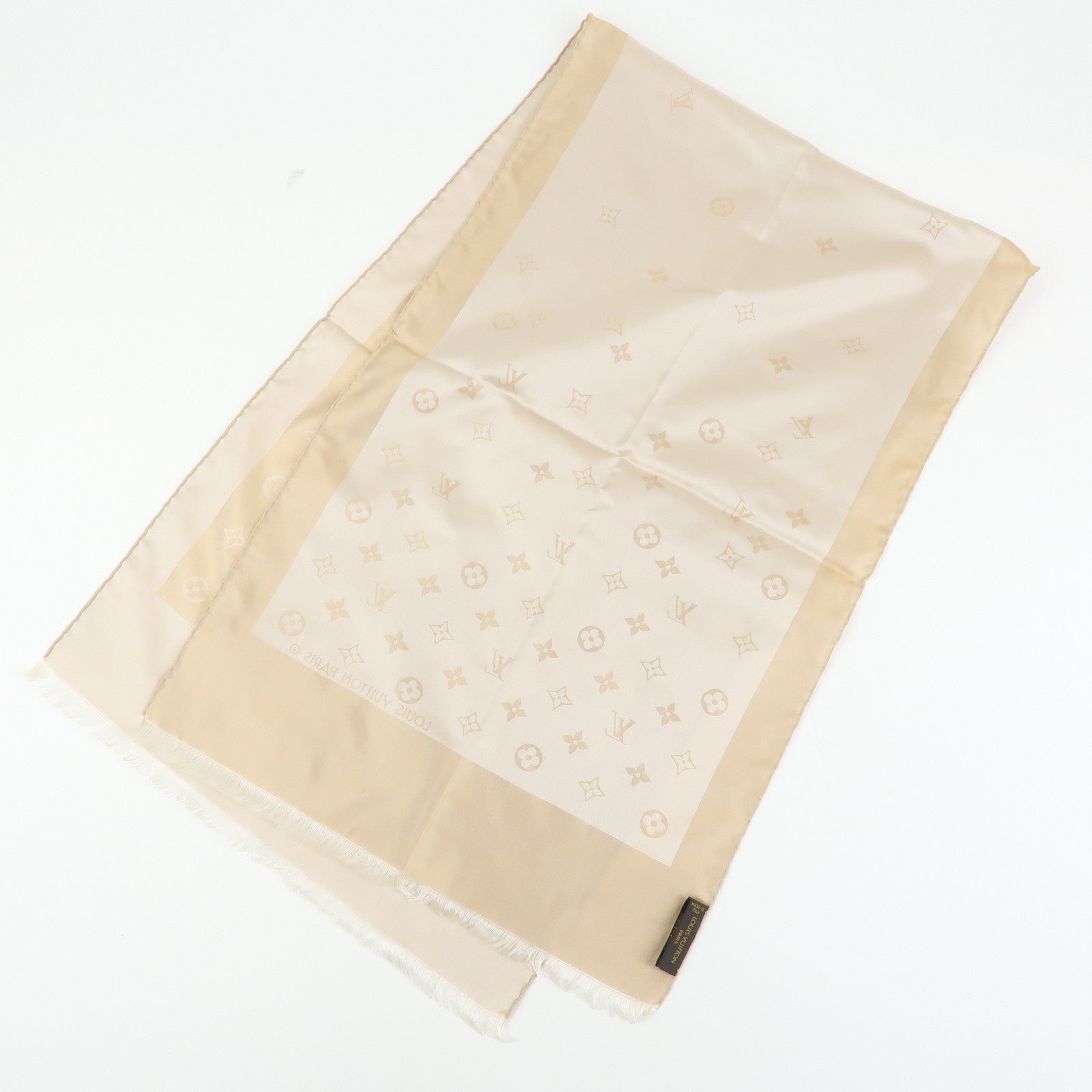 Louis Vuitton Echarpe Capri Silk 100% Scarf Beige M71051