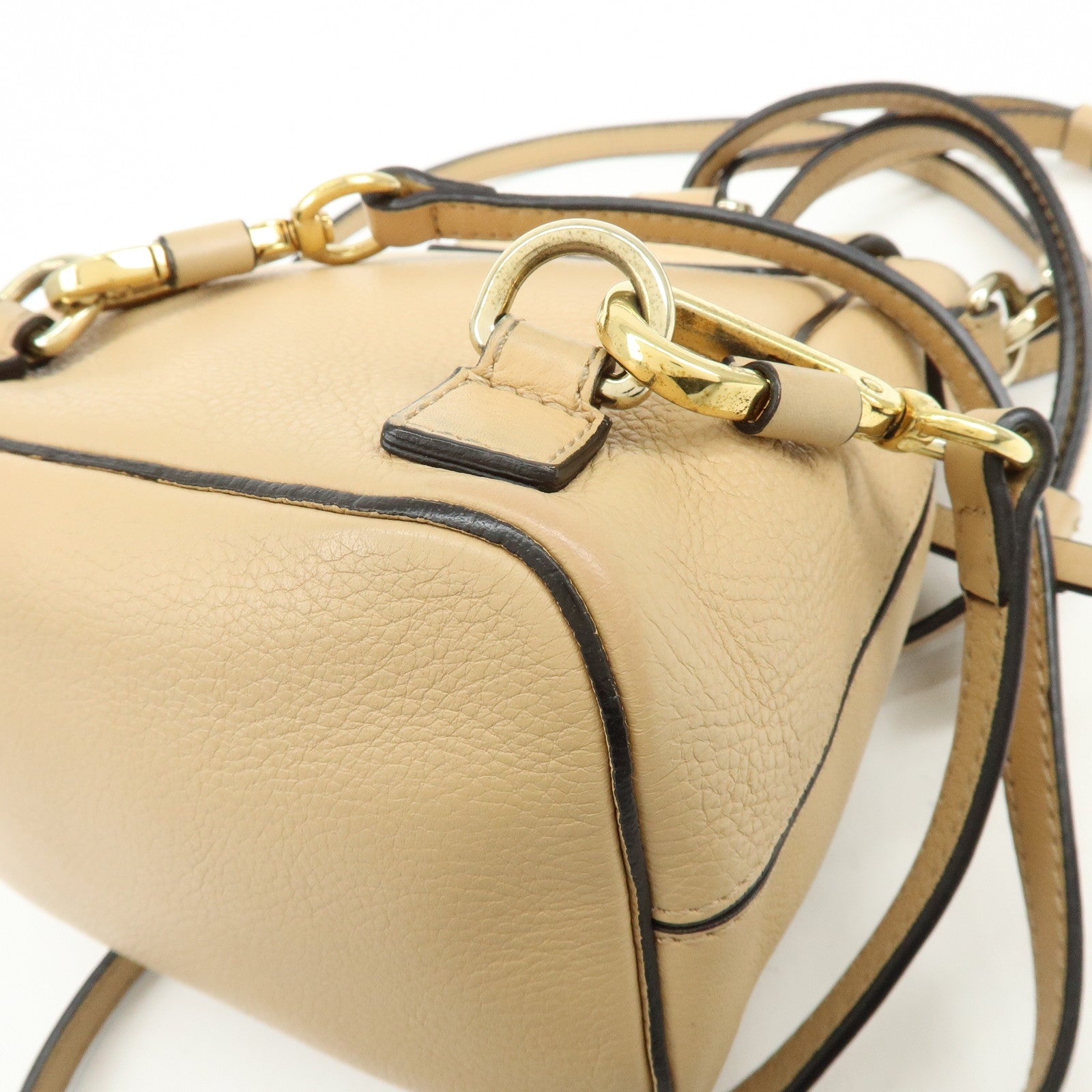 Chloe Faye Suede Leather 2Way Bag Backpack Hand Bag Beige